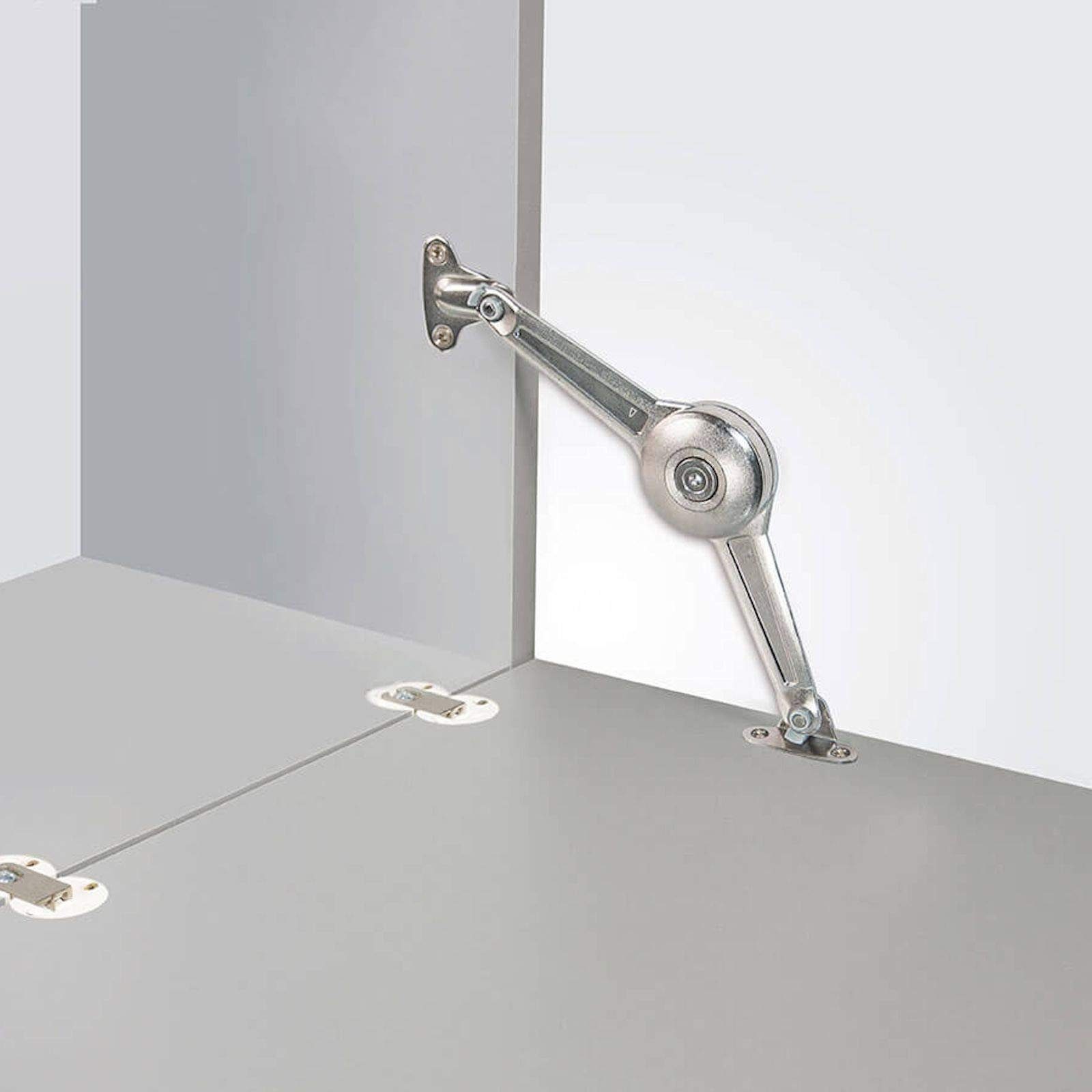 Kesseböhmer Möbelbeschlag Duo Klappenstütze einstellbar 75 - 110°, für Klappenhöhe: 200 - 500 mm Klappenbeschlag