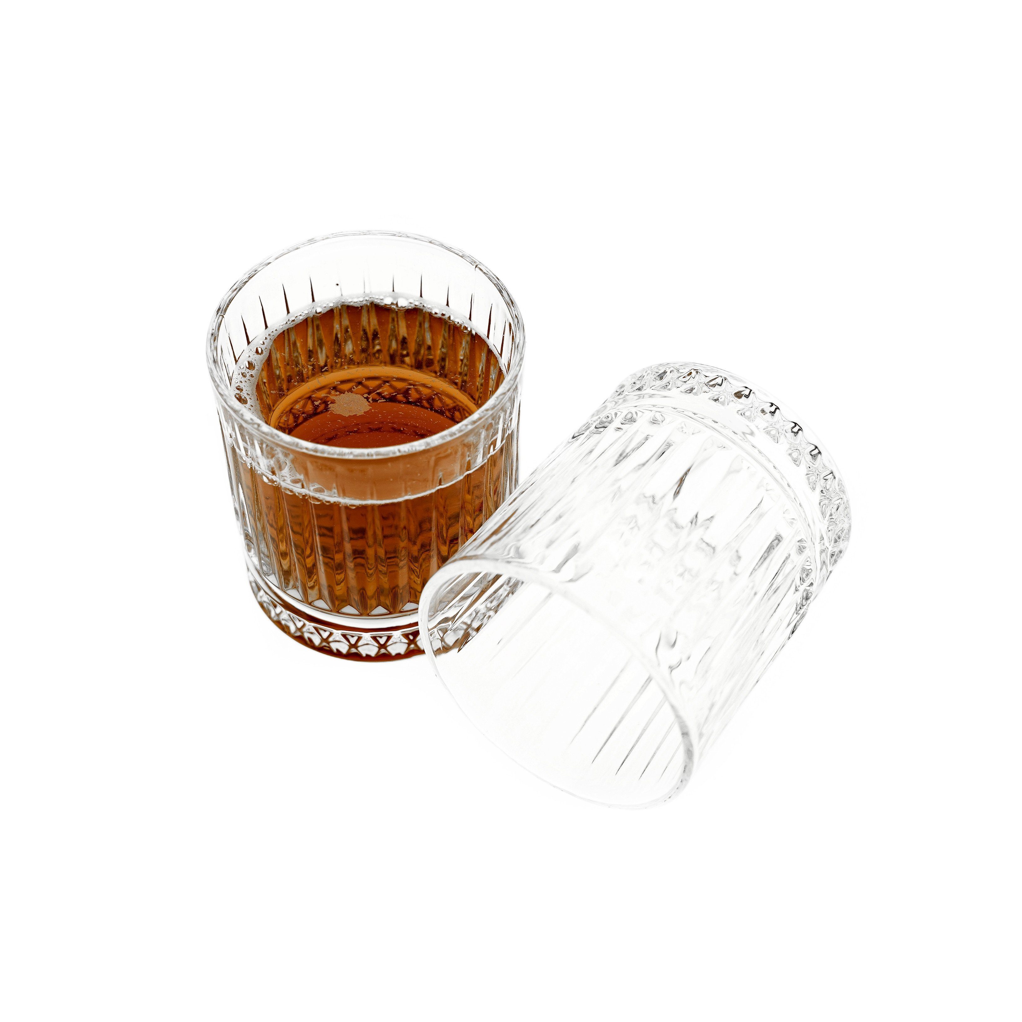 Almina Glas Elisa 6 Teiliger Trinkgläser-Set aus Glas mit Riffle Design 240 ml, 6-tlg. – Bild 2 von 4