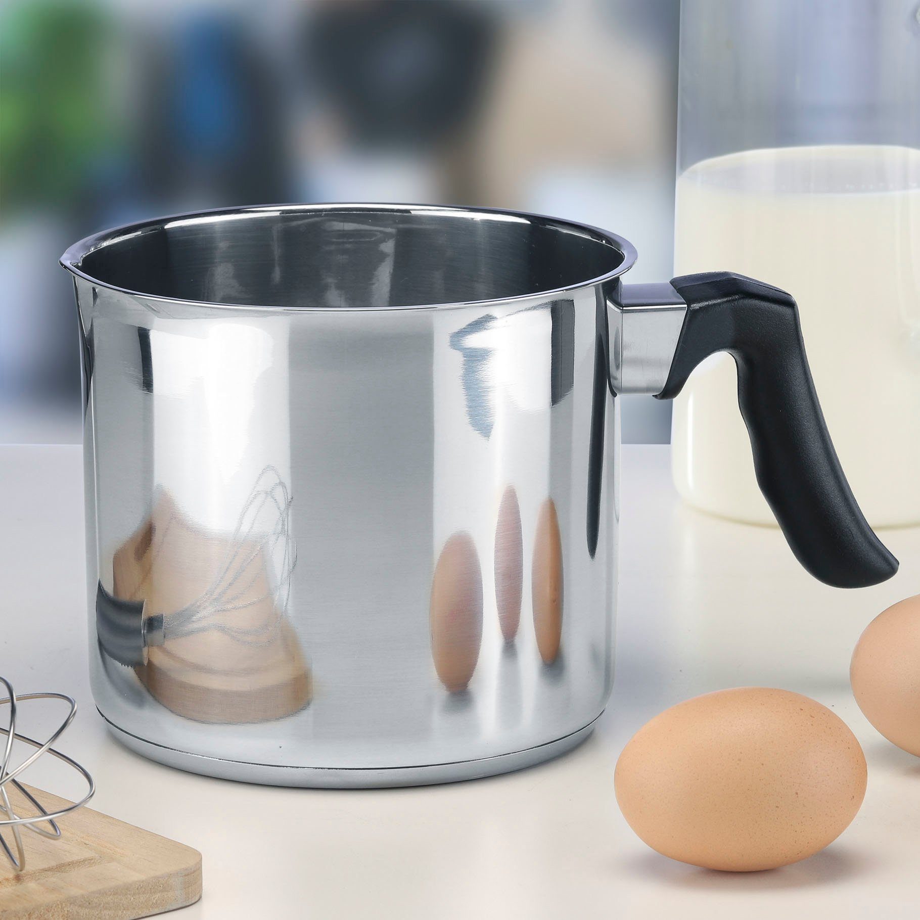 Haushalt International Milchtopf Milchtopf "Sylt" aus Edelstahl Maße: ca. Ø: 14cm, (1-tlg)