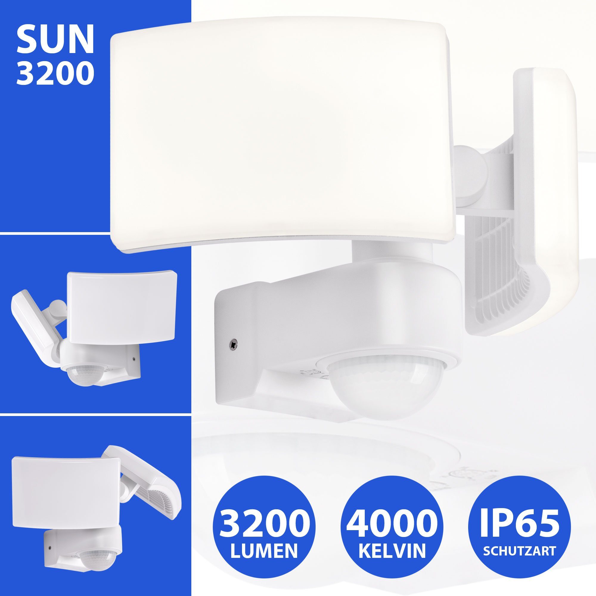 Maxkomfort LED Flutlichtstrahler SUN3200, LED fest integriert, 4000K, Neutr günstig online kaufen
