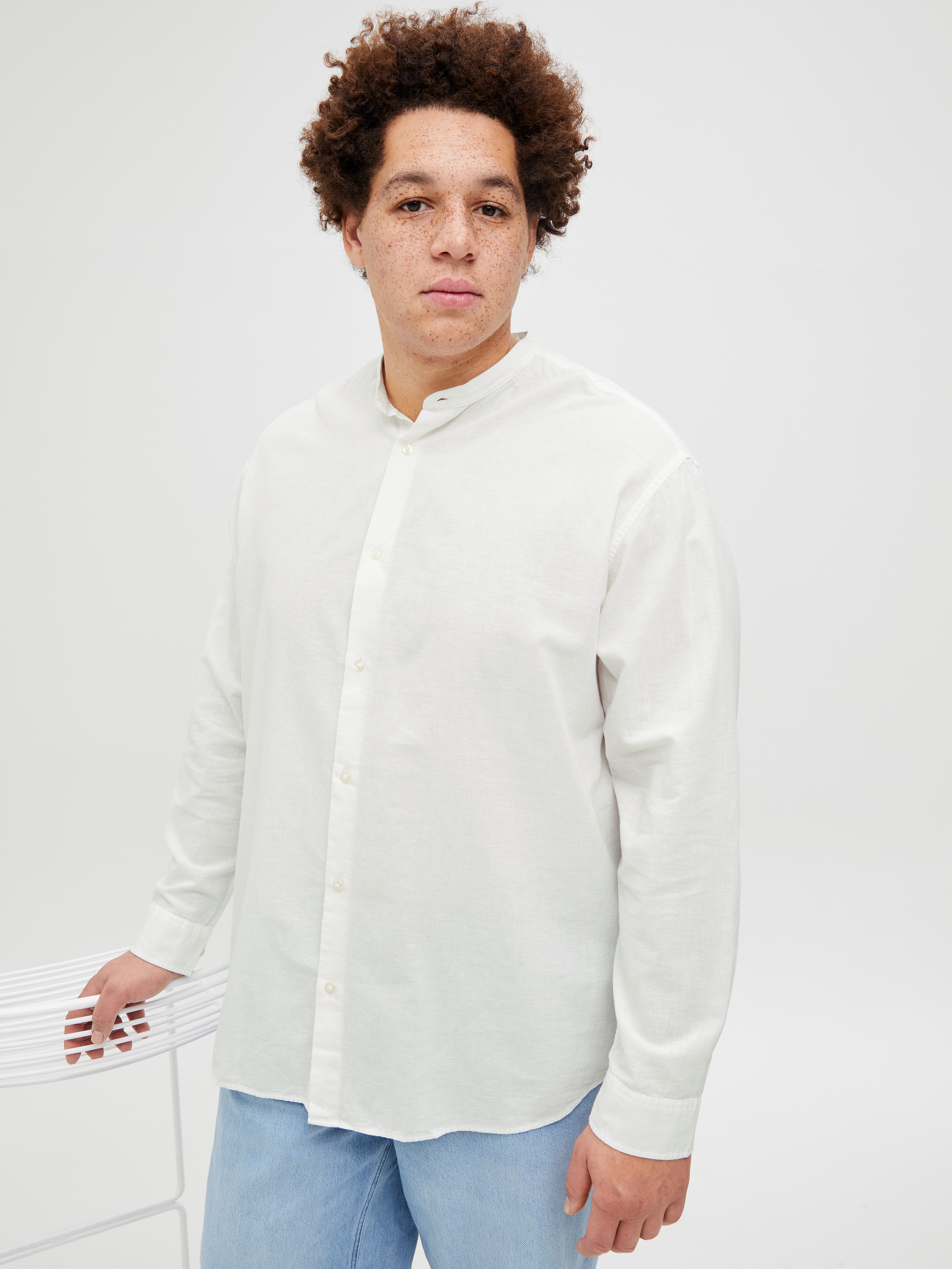 Jack & Jones PlusSize Langarmhemd JJEBREEZE LINEN BLE BAND SHIRT LS SN PLS günstig online kaufen