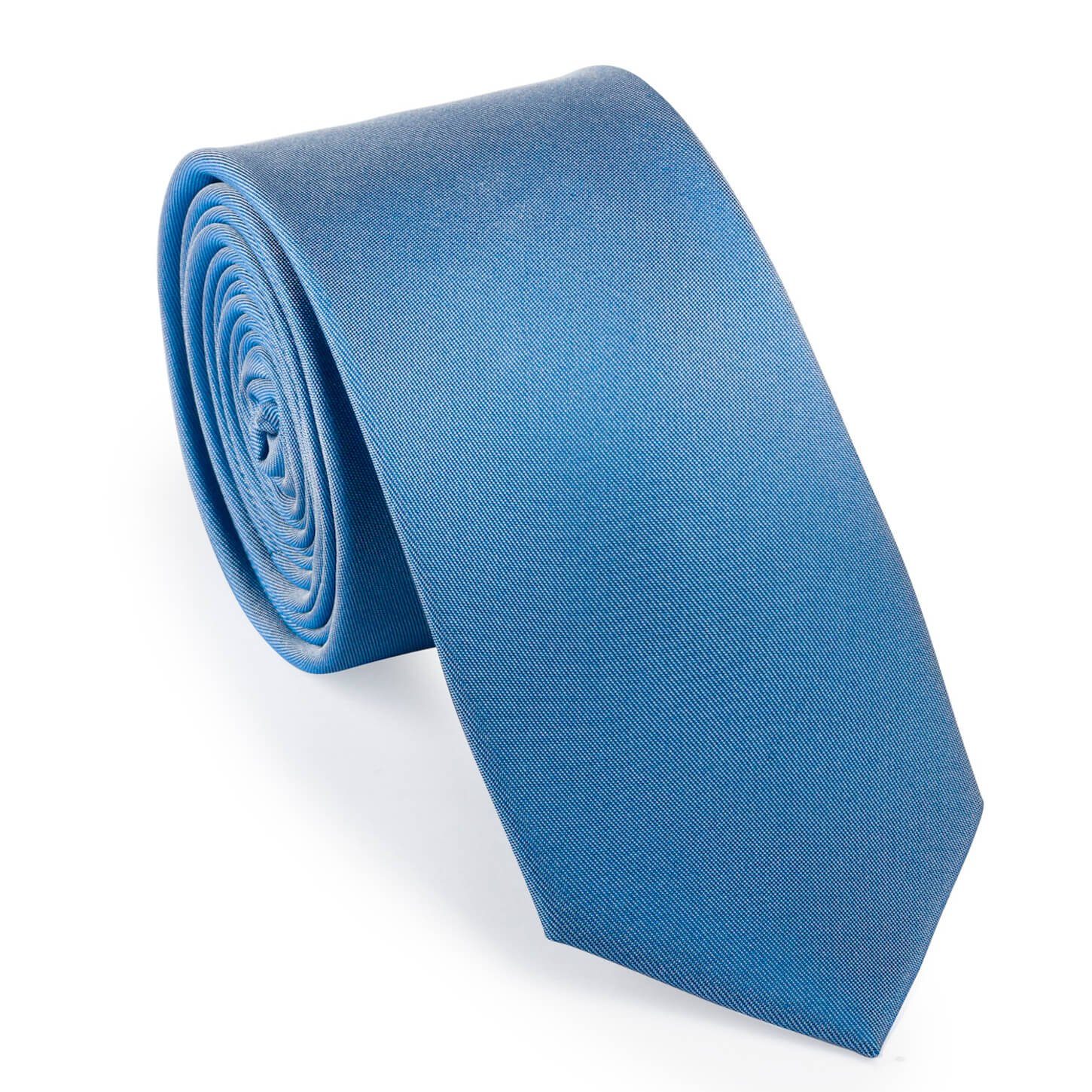 - UNA - eisblau (13) Plain Krawatte 6cm Krawatte - Seide