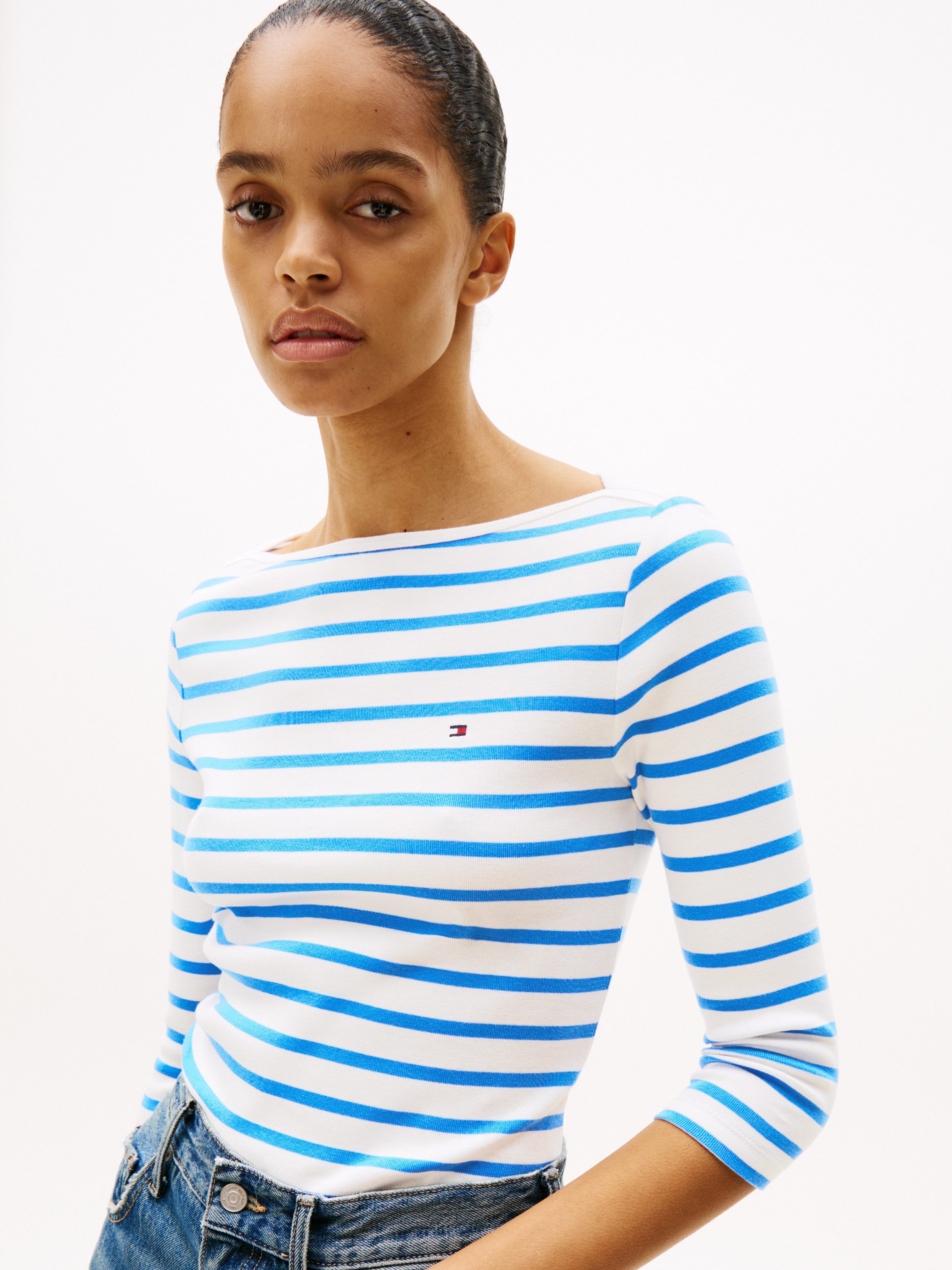 Tommy Hilfiger 3/4-Arm-Shirt NEW CODY SLIM BOAT-NK 3/4SLV mit U-Boot und St günstig online kaufen