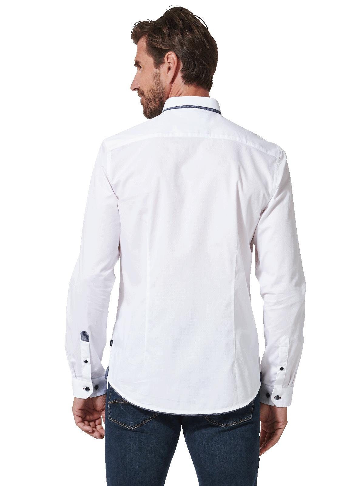 Engbers Langarmhemd Herren Langarm-Hemd uni, Reinweiss günstig online kaufen