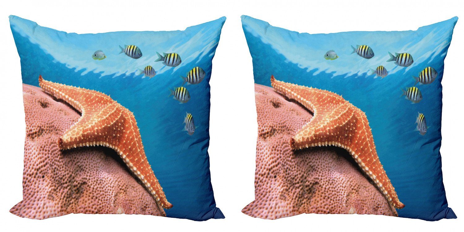Kissenbezüge Modern Accent Fishes (2 Doppelseitiger Digitaldruck, Sea Coral Seestern Abakuhaus Stück)