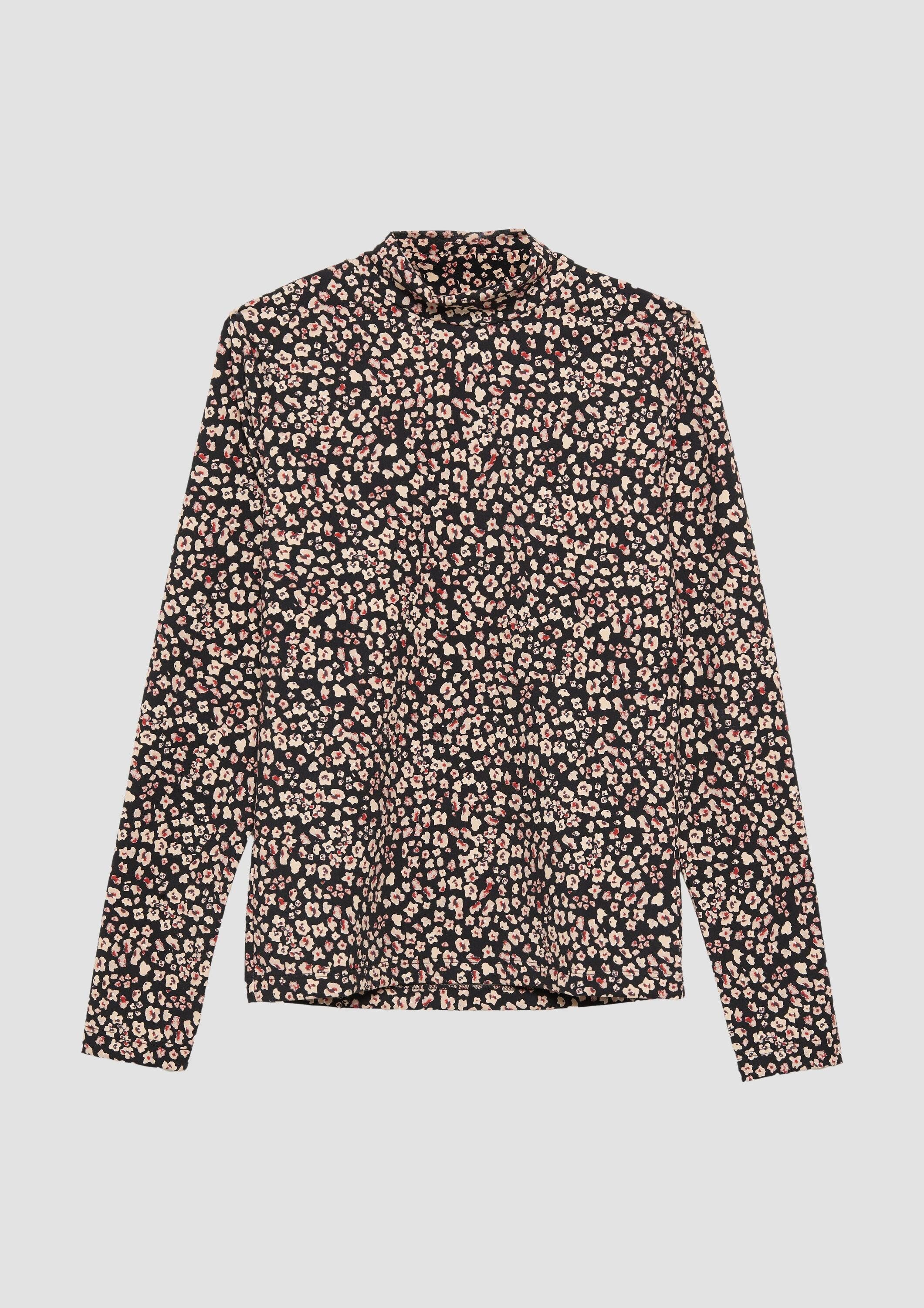 s.Oliver Langarmshirt T-Shirt Eng anliegendes Longsleeve in Scuba-Qualität