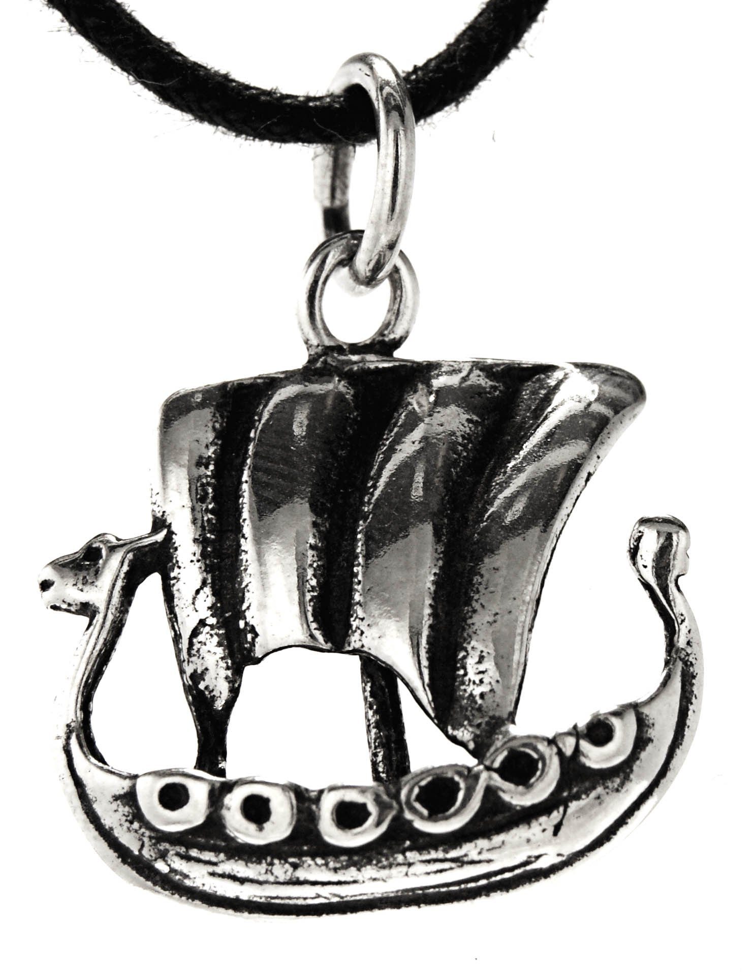 Kettenanhänger Wikingerschiff aus 925 Sterling Silber Wikinger Schiff Drachenboot