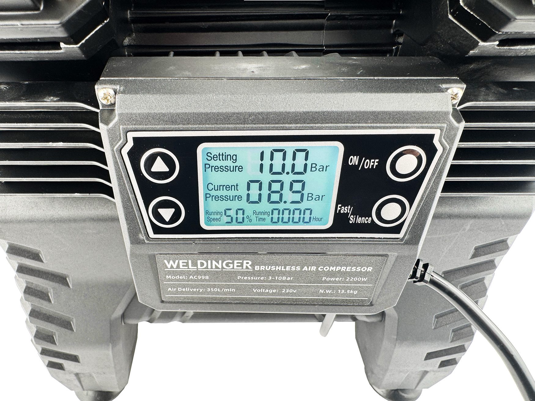 WELDINGER Kompressor Flüsterkompressor FK 250 pro mini hohe Lieferleistung 2200 W 3-10 bar, 2200 W, max. 10 bar, Druckbereich 3-10 bar