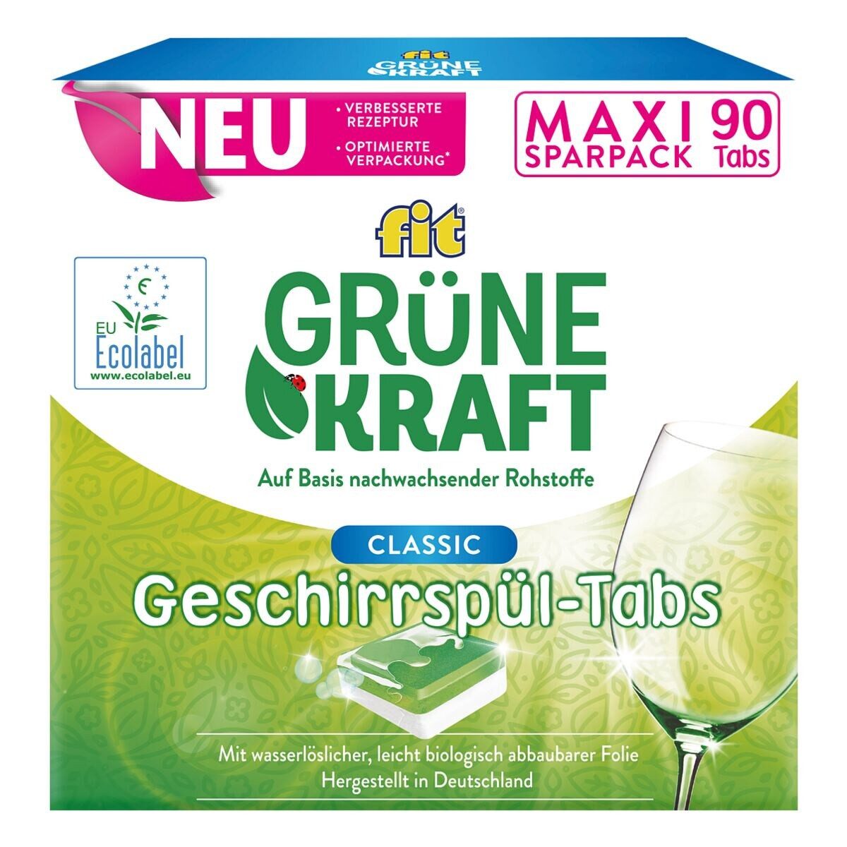 FIT Grüne Kraft Classic Spülmaschinentabs (90 Tabs)