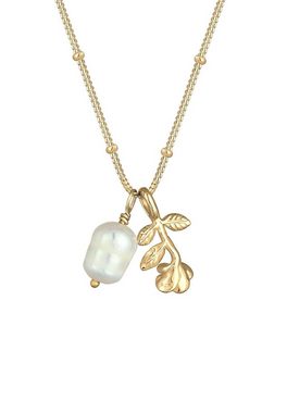 Elli Perlenkette Kugelkette 3D-Rose Barockperle Vintage 925 Silber