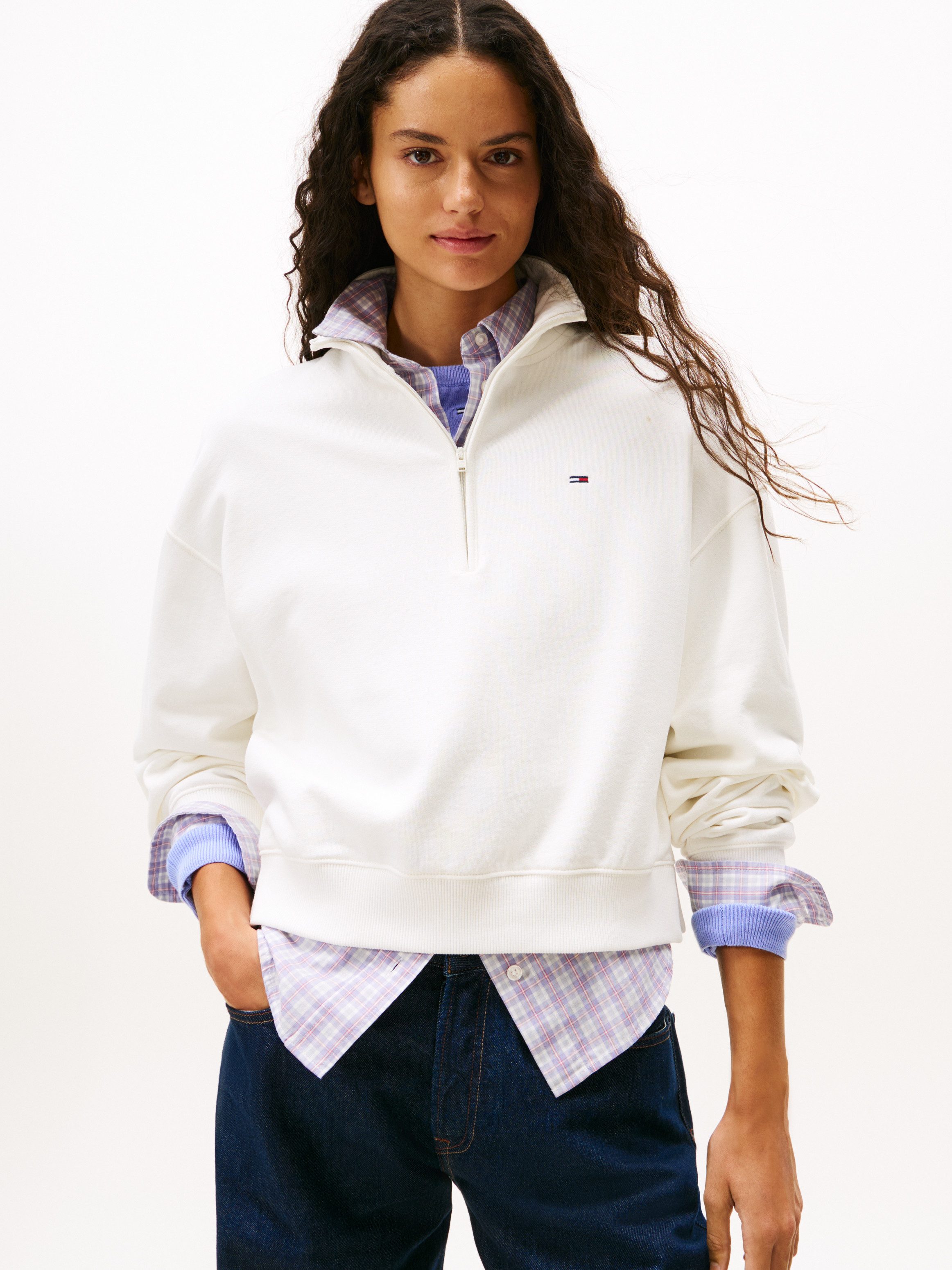 Tommy Jeans Sweatshirt TJW BXY S-FLAG 1/4 ZIP günstig online kaufen