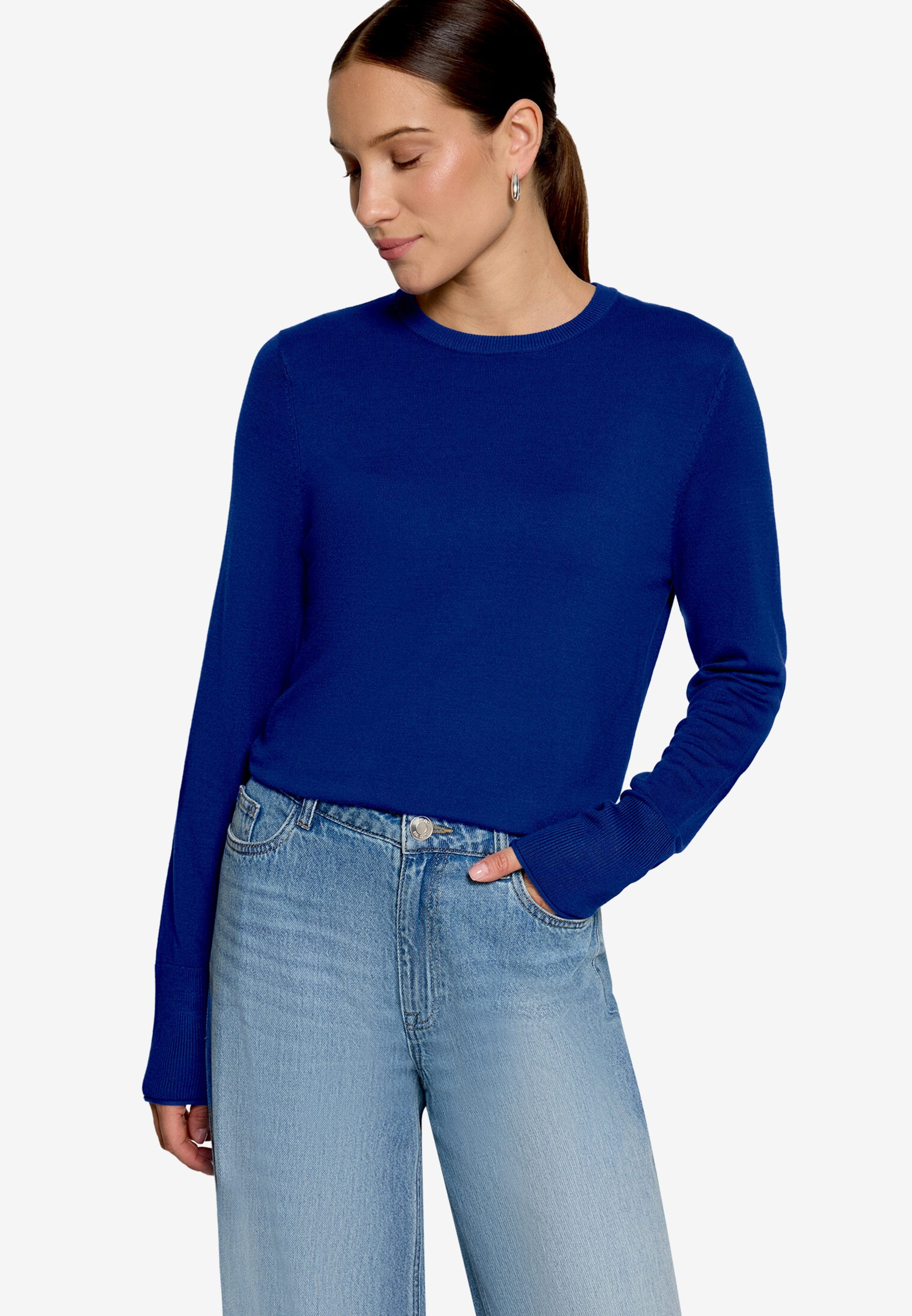 Zero Strickpullover mit Rundhalsausschnitt / Viskose