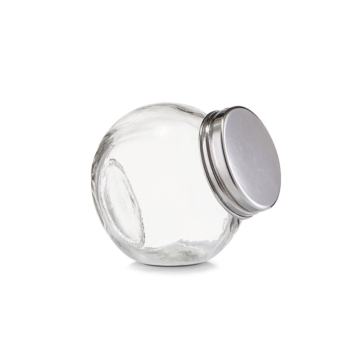 Vorratsglas 5 Zeller Vorratsglas mini, 80 transparent, Glas/Edelstahl 6,5 cm ml, Present ml, x 6,5 Glas/Edelstahl 410/PP/Silikon, \