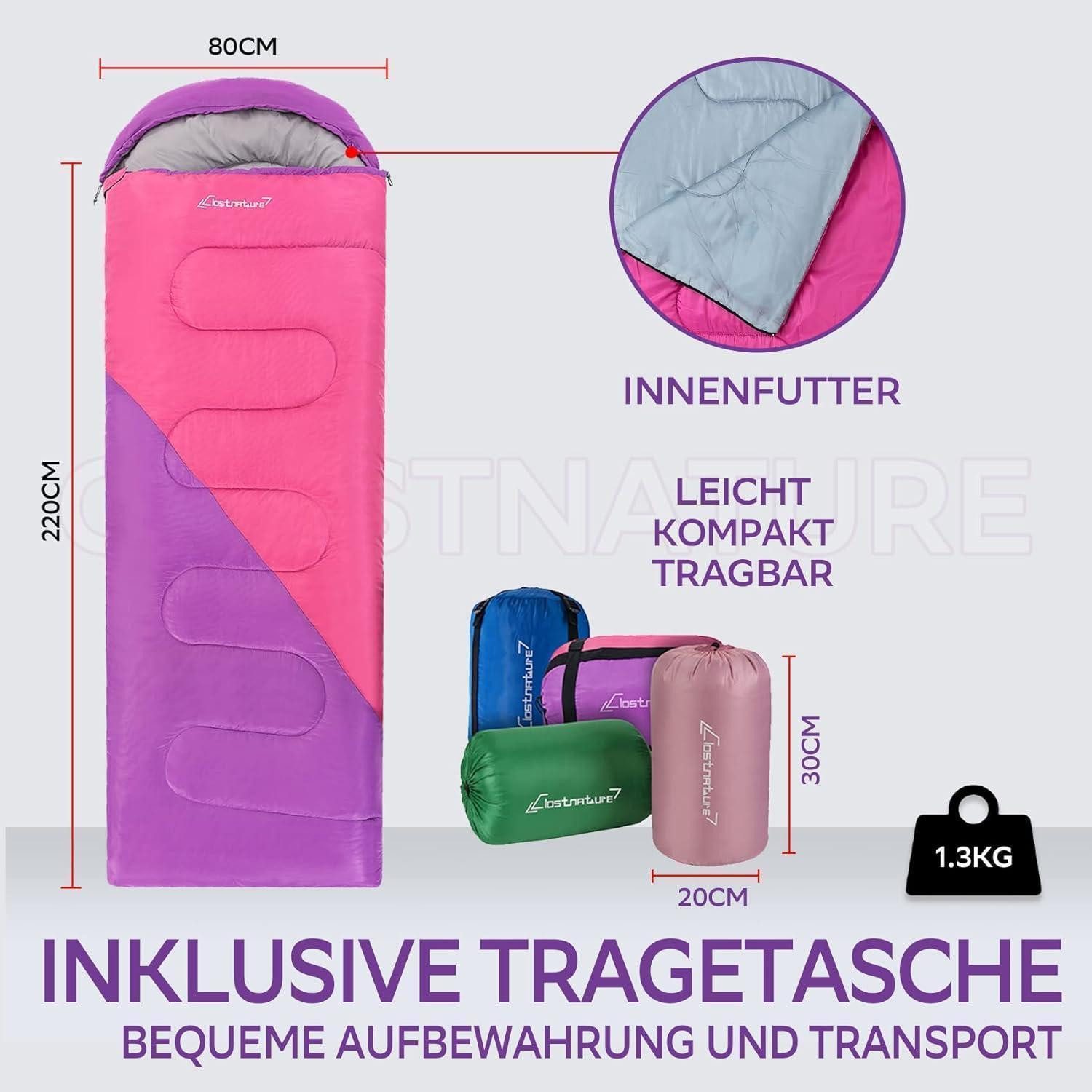 LuxusKollektion Biwakzelt Schlafsack Camping Outdoor Reißverschluss Packmaß Schwarz 1.3 KG
