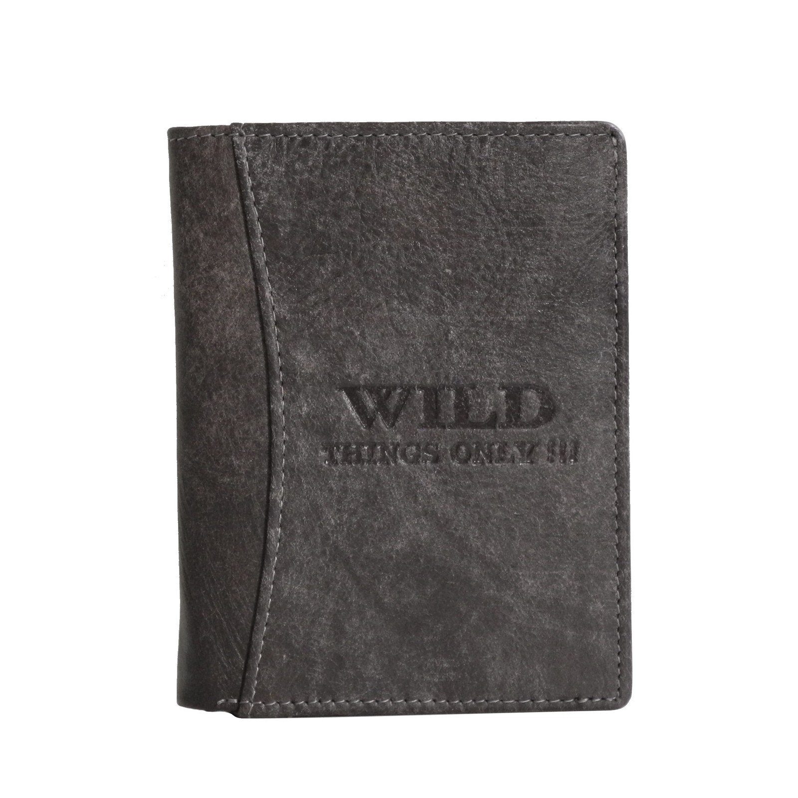 Wild Things Only !!! Geldbörse Wild Things Only - Leder Herren Geldbörse Portemonnaie Geldbeutel Grau