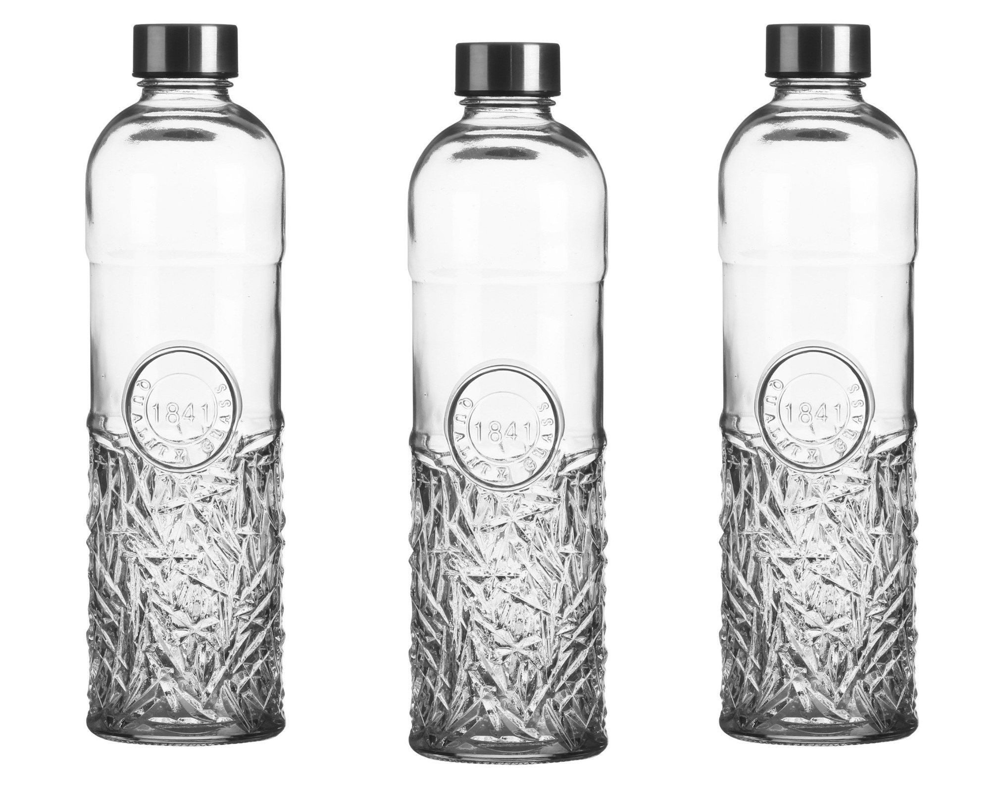 Trinkflasche Oriental 1 Liter Schliff Glas Flasche Wasserflasche Glasflasche