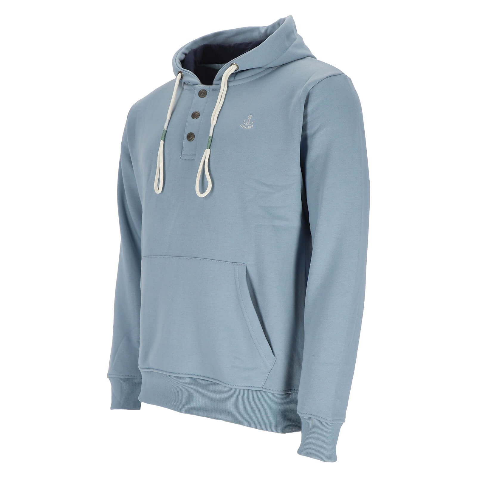 Leitfeuer Kapuzenpullover Herren Sweathoody mit Knopfleiste günstig online kaufen