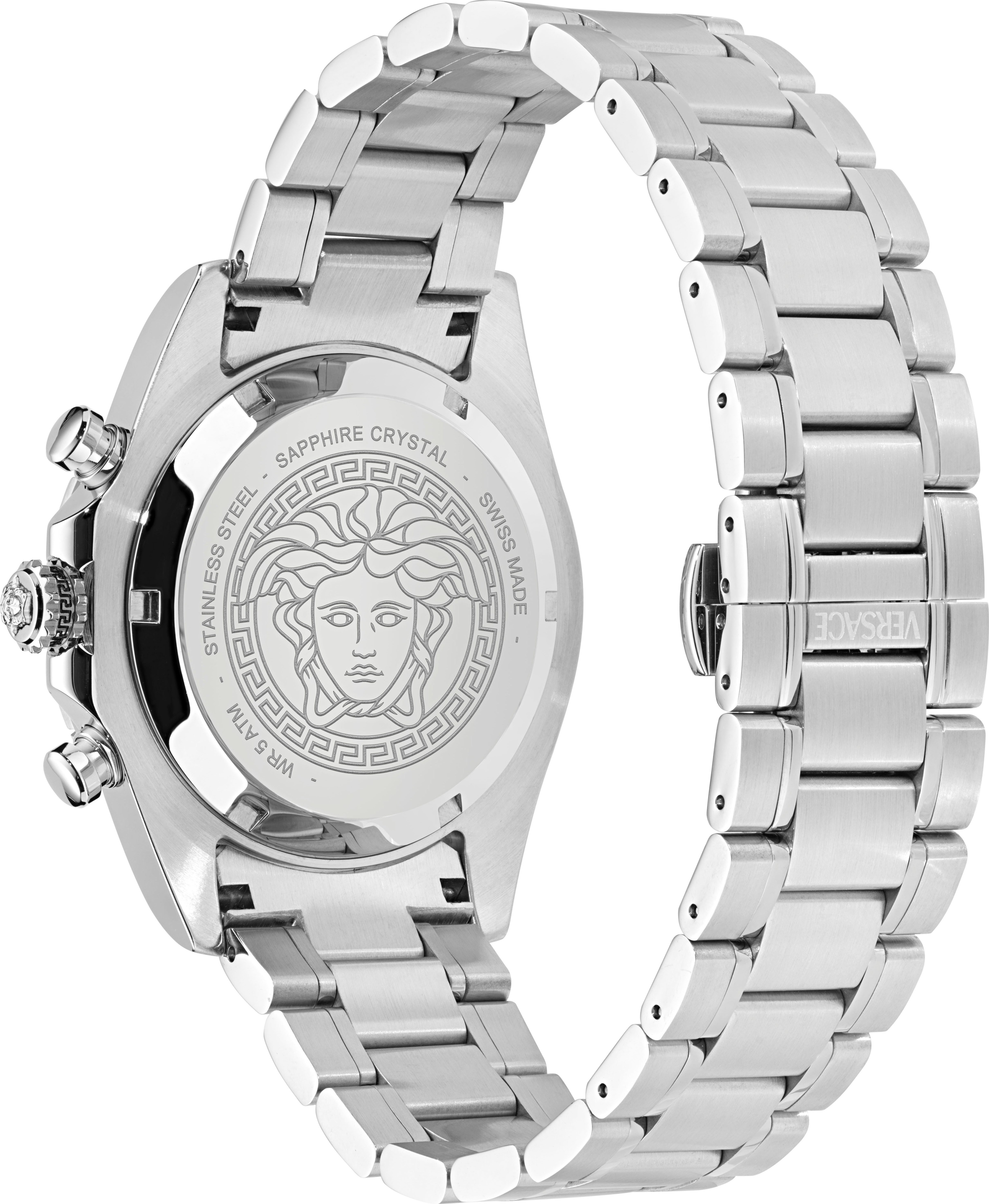 Versace Chronograph VERSACE CHRONO X VE9K00324, Quarzuhr, Armbanduhr, Herrenuhr,Swiss Made,Edelstahlband,Stoppfunktion