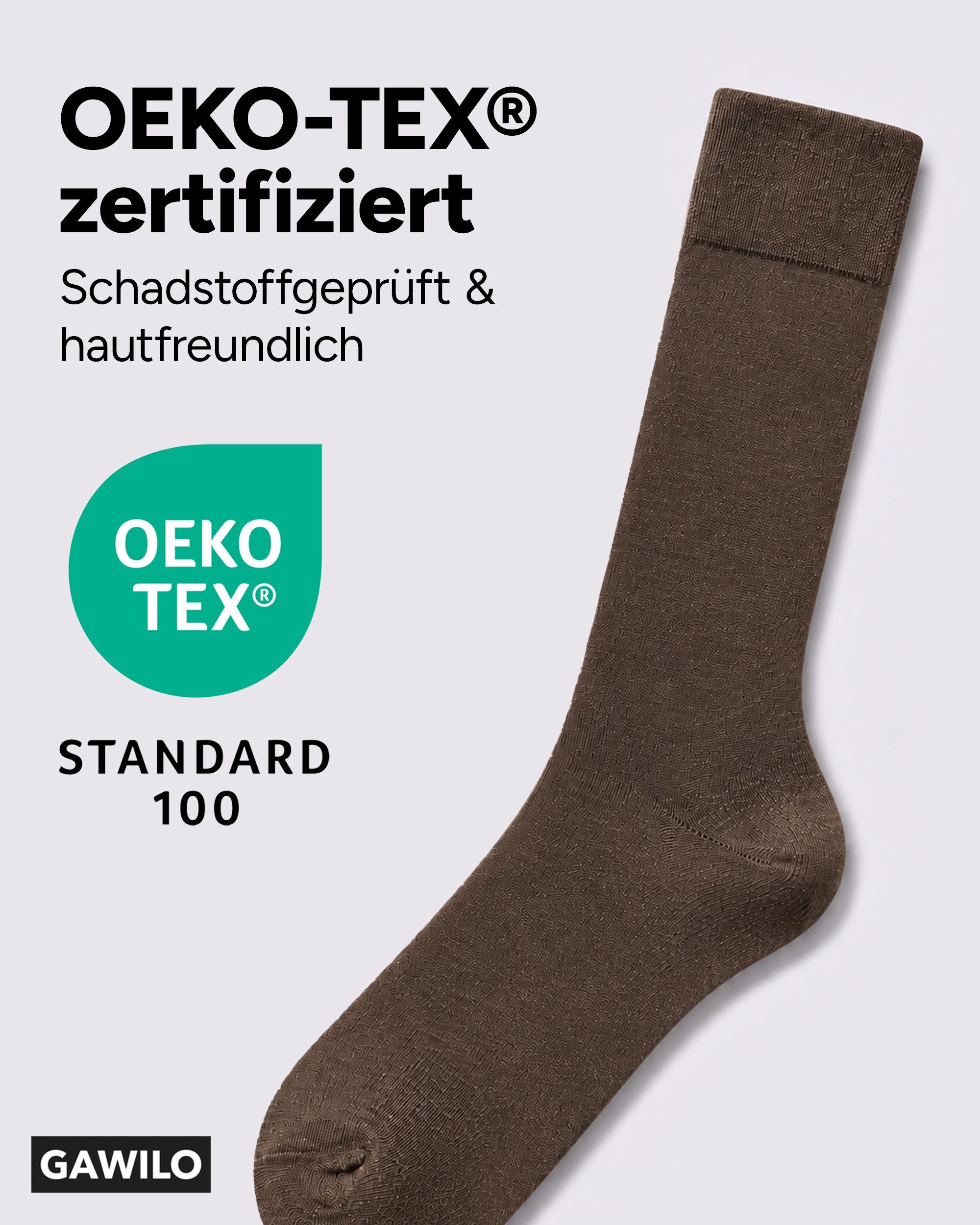 GAWILO Diabetikersocken für Herren, ohne Gummidruck, extra weiter Komfortbund, Business Socke (6 Paar) extra breiter Piquet - Strick am Bund – Bild 5 von 5