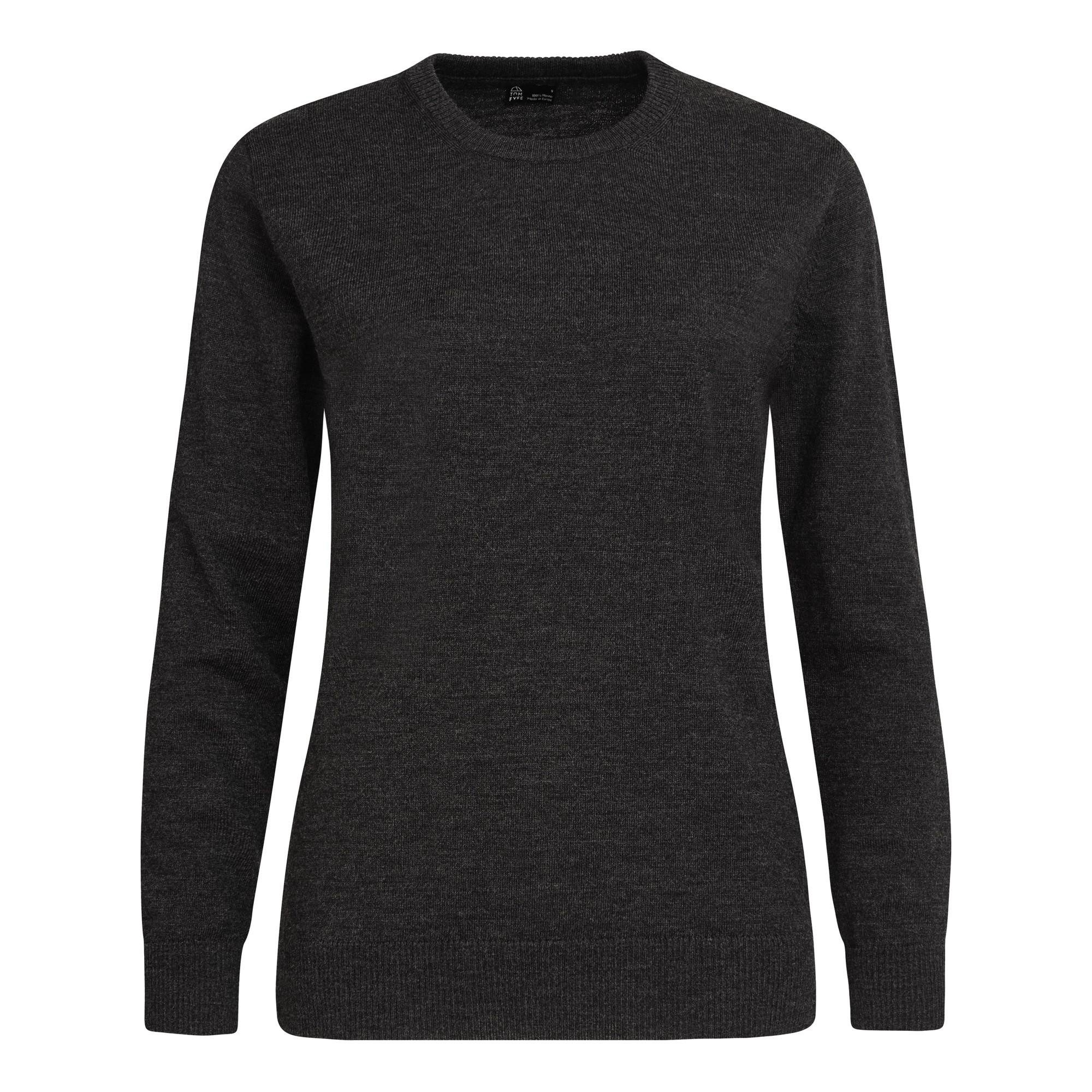 Tom Fyfe Rundhalspullover TOM FYFE Merino Rundhals-Pullover Damen Anthrazit günstig online kaufen