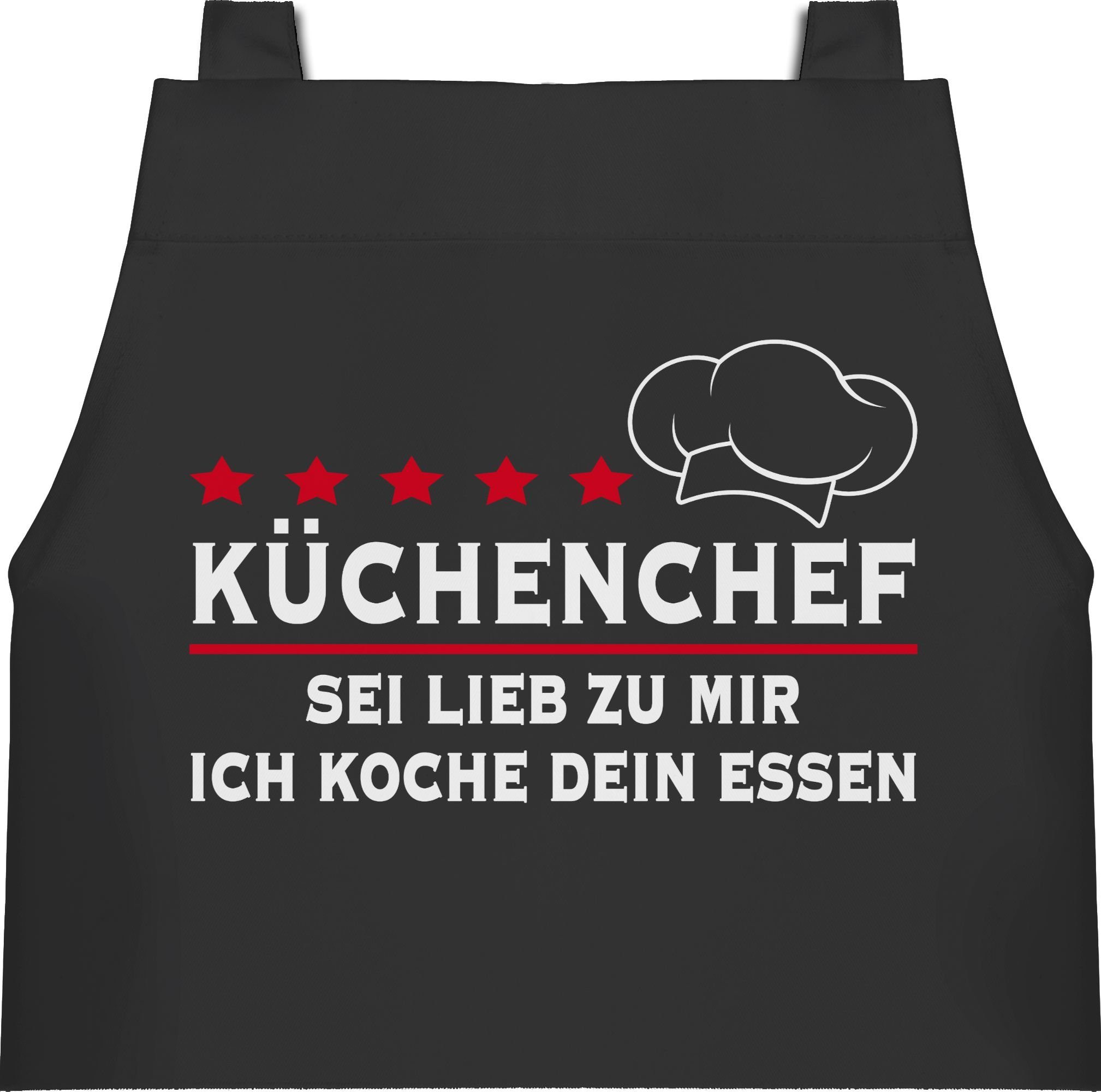 Shirtracer Kochschürze Küchenchef Sei lieb zu mir ich koche dein Essen I Geschenk Hobbykoch I, (1-tlg), Kochschürze Herren Männer