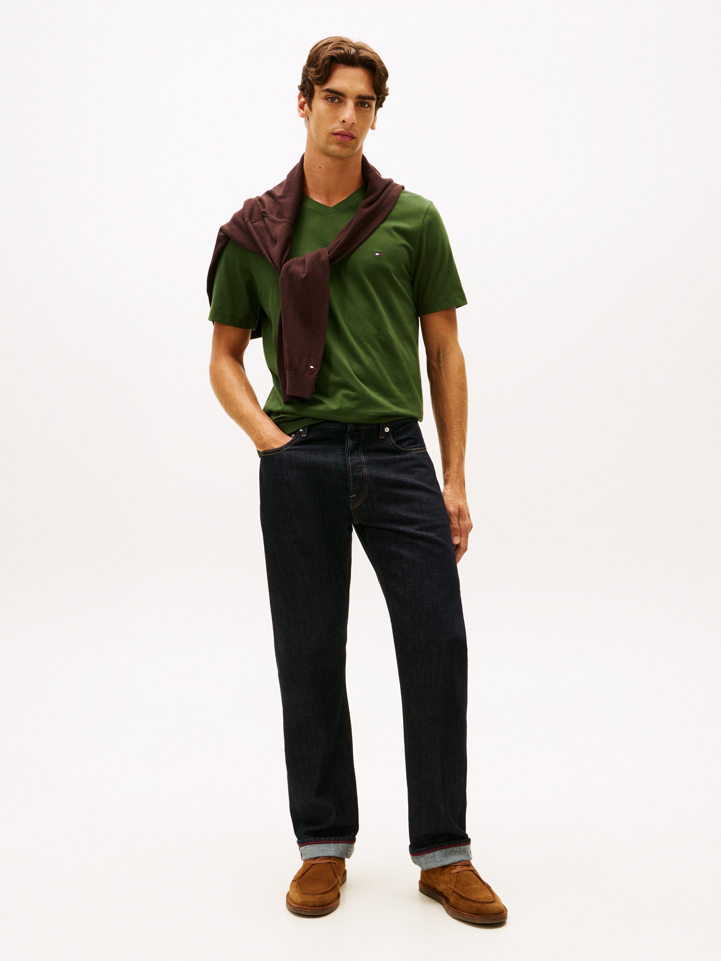 Tommy Hilfiger V-Shirt ESSENTIAL V-NECK unifarben, casual, regular fit, Baumwolle