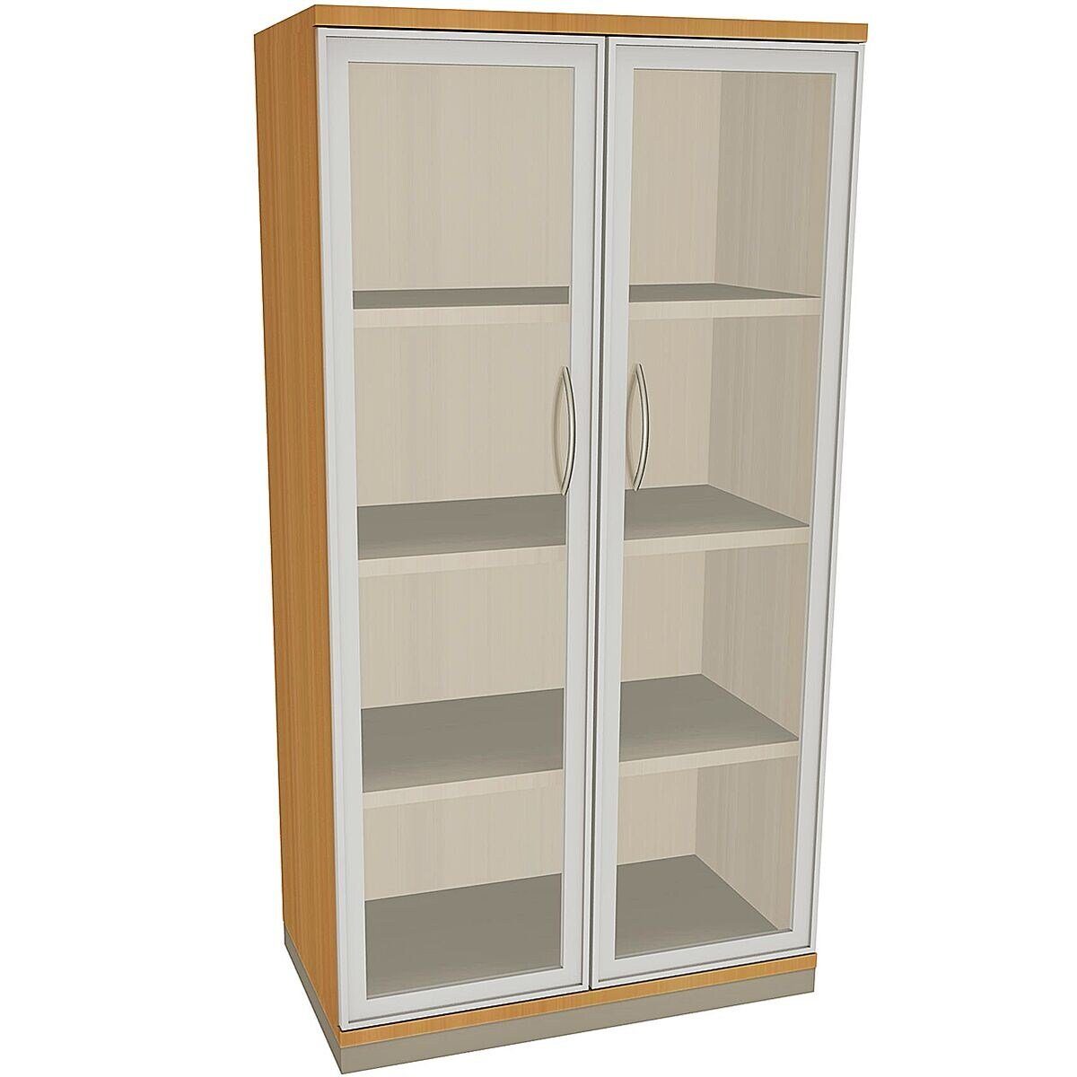 FMBUEROMOEBEL Aktenschrank Sidney Schrank mit Alurahmen und klaren Acrylglastüren