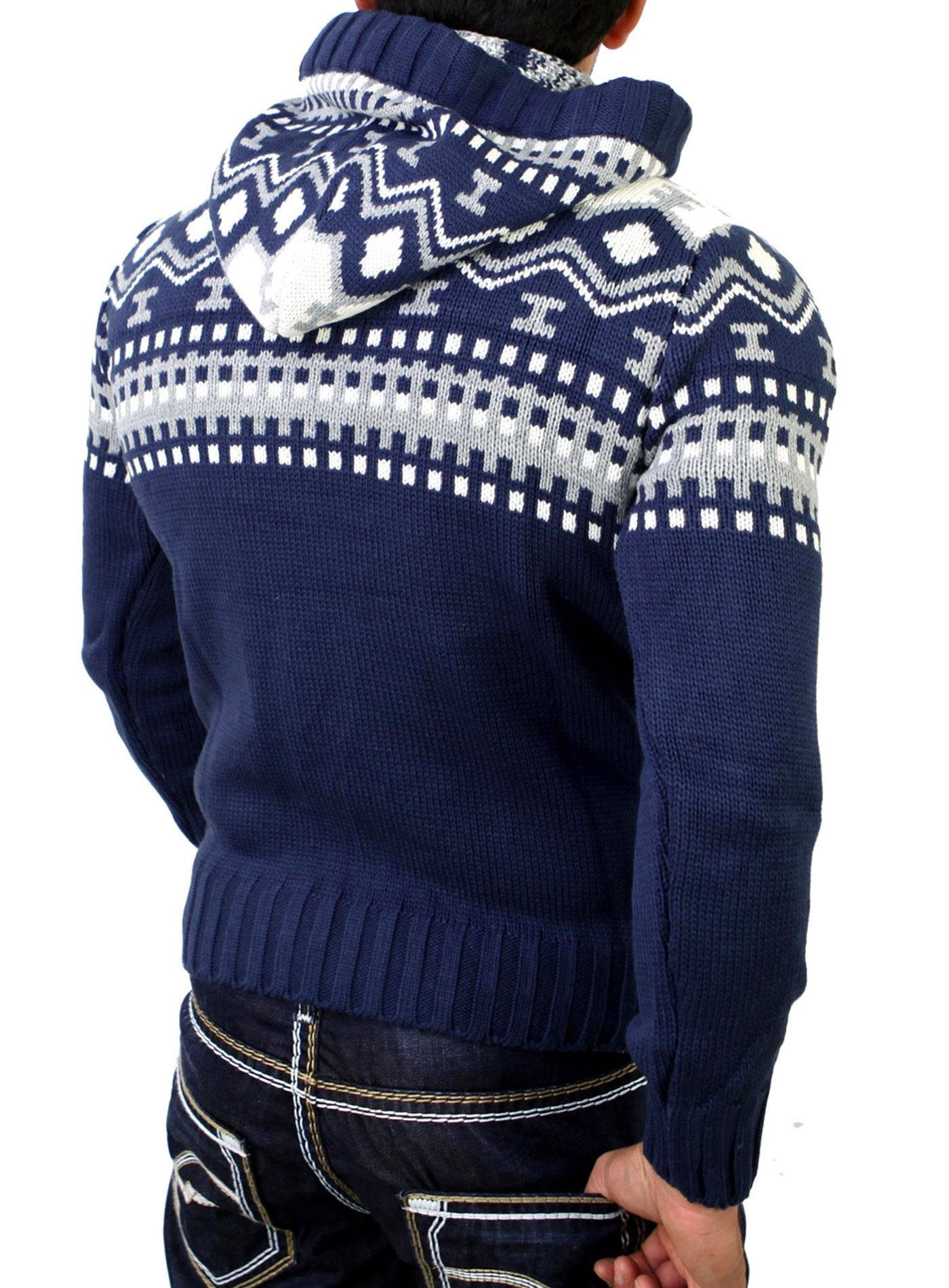 Reslad Strickpullover Reslad Herren Grobstrick Pullover Norweger Winter Kap günstig online kaufen