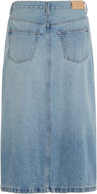 Tommy Hilfiger Jeansrock DNM MIDI STRAIGHT SKIRT HW ASH Webrock mit Schlitz vorne