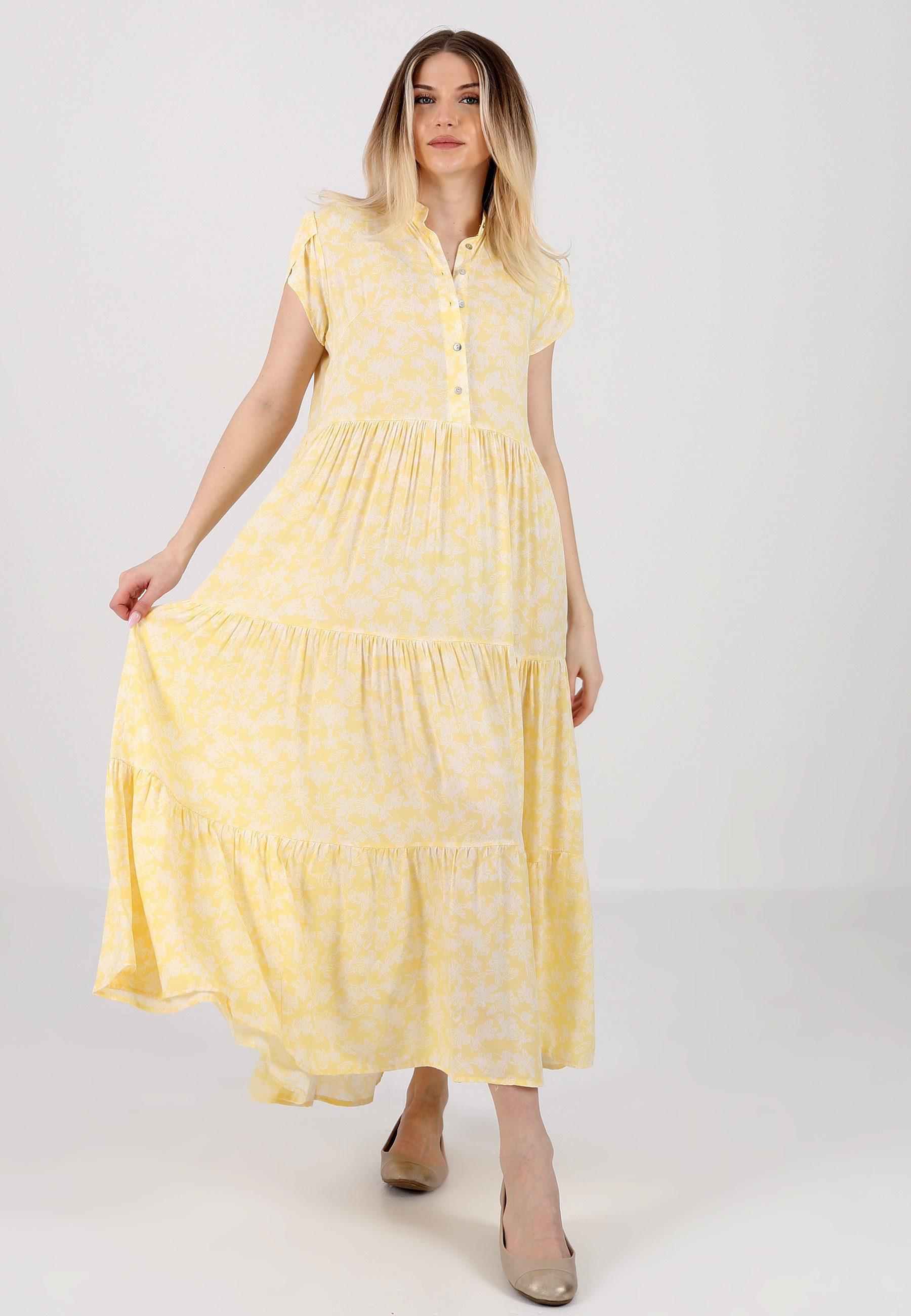 YC Fashion & Style Sommerkleid Boho-Maxikleid aus Reiner Viskose – Sommerliche Eleganz Alloverdruck