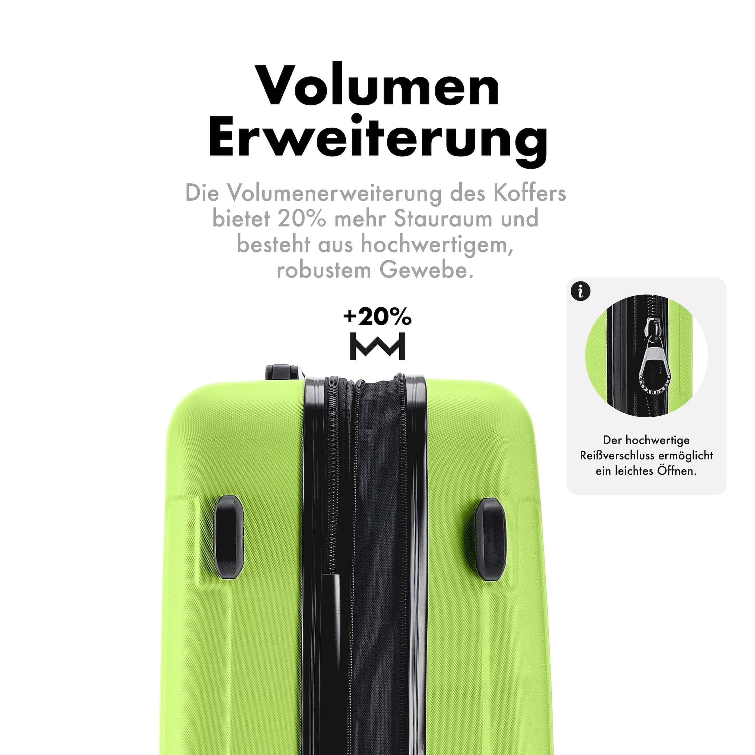 Flexot Hartschalen-Trolley F-3045 (Gr. M, L, XL) – Kofferset – ABS-Hartschale, 4 Rollen, Robuster und moderner Koffer mit vier 360° Rollen und Zahlenschloss – Bild 3 von 5