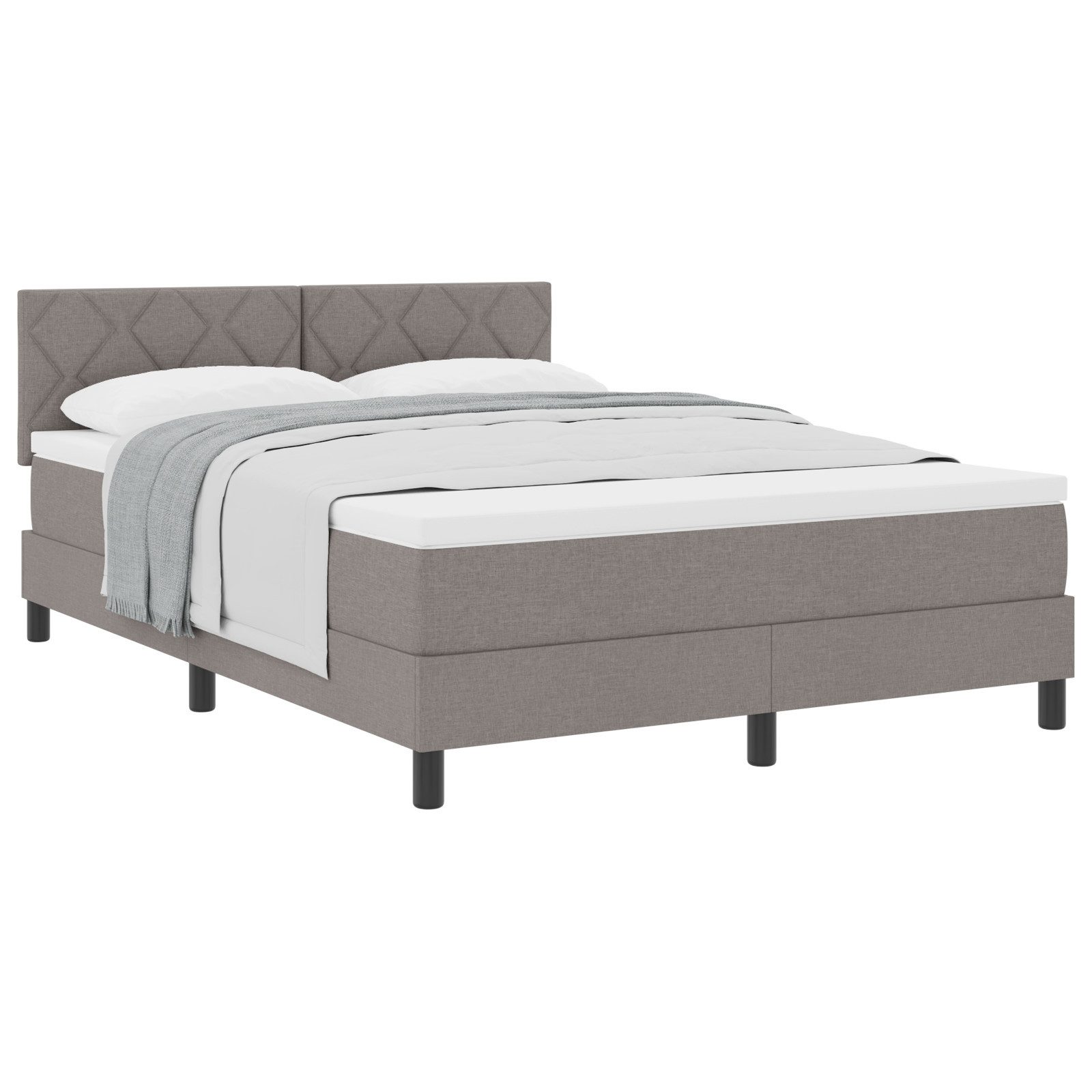 vidaXL Bett Boxspringbett mit Matratze Taupe günstig online kaufen