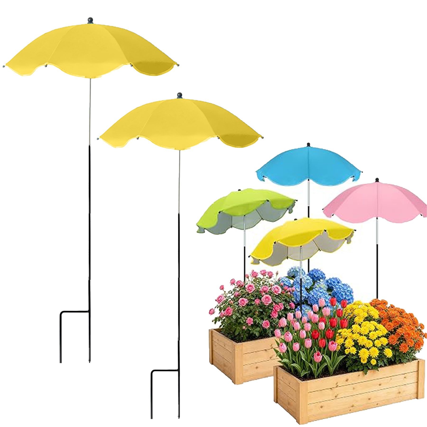 Mutig Sonnenschirm 2stk Pflanzenschirme für Outdoor Pflanzen, 103 cm Gartenpflanzenschirm, Sonnenschutz für Pflanzen, Topfpflanzen, Gartenbeete, großer Gartenschirm für Innenhöfe, Terrassen, Veranden, 60cm Pflanzenschirm, höhenverstellbar, Sonnenschutz für Pflanzen