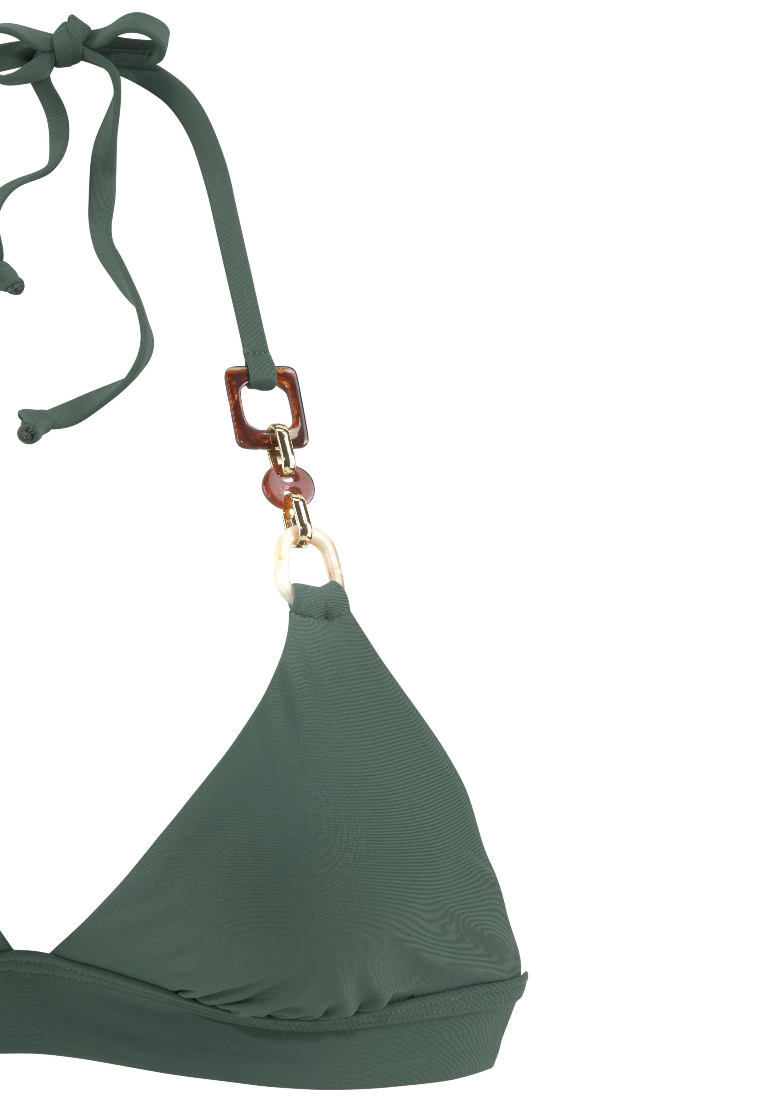 LASCANA Triangel-Bikini-Top Yves, mit edlen Zieraccessoires