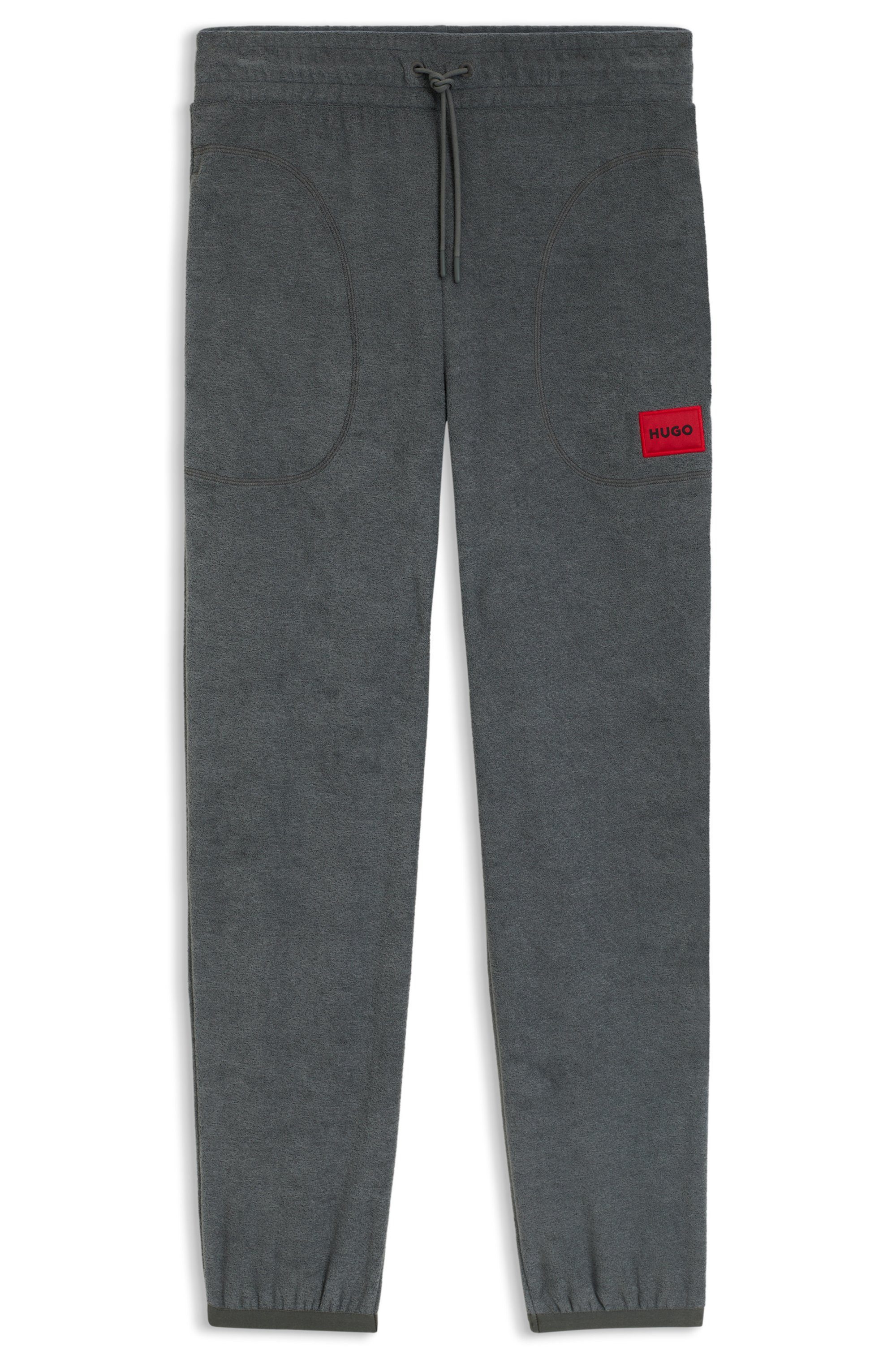 HUGO Jogginghose Terry Bündchen am Bein, aus Fleece, relaxed fit