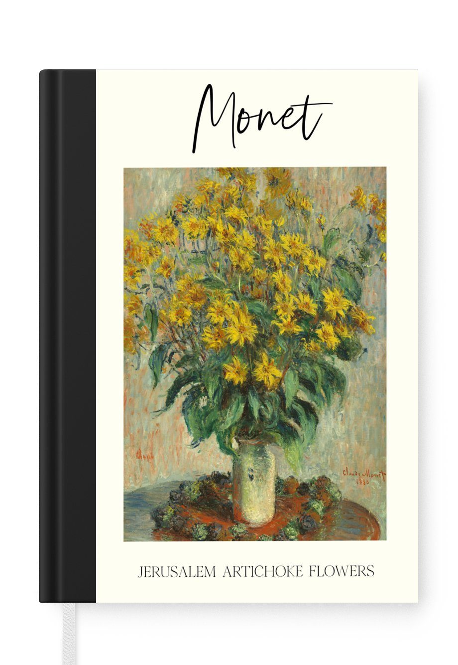 Monet Haushaltsbuch Journal, Gemälde MuchoWow Tagebuch, - Seiten, Topinamburblüten, Notizheft, A5, 98 - Notizbuch Merkzettel,