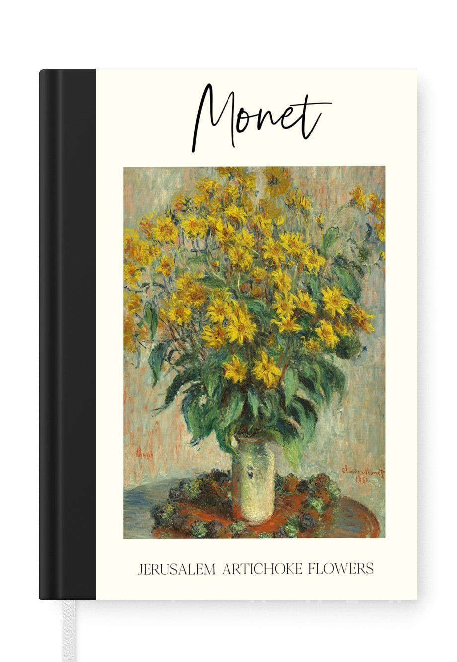 Tagebuch, Gemälde A5, Merkzettel, Seiten, - Notizheft, Notizbuch - 98 Monet MuchoWow Topinamburblüten, Journal, Haushaltsbuch