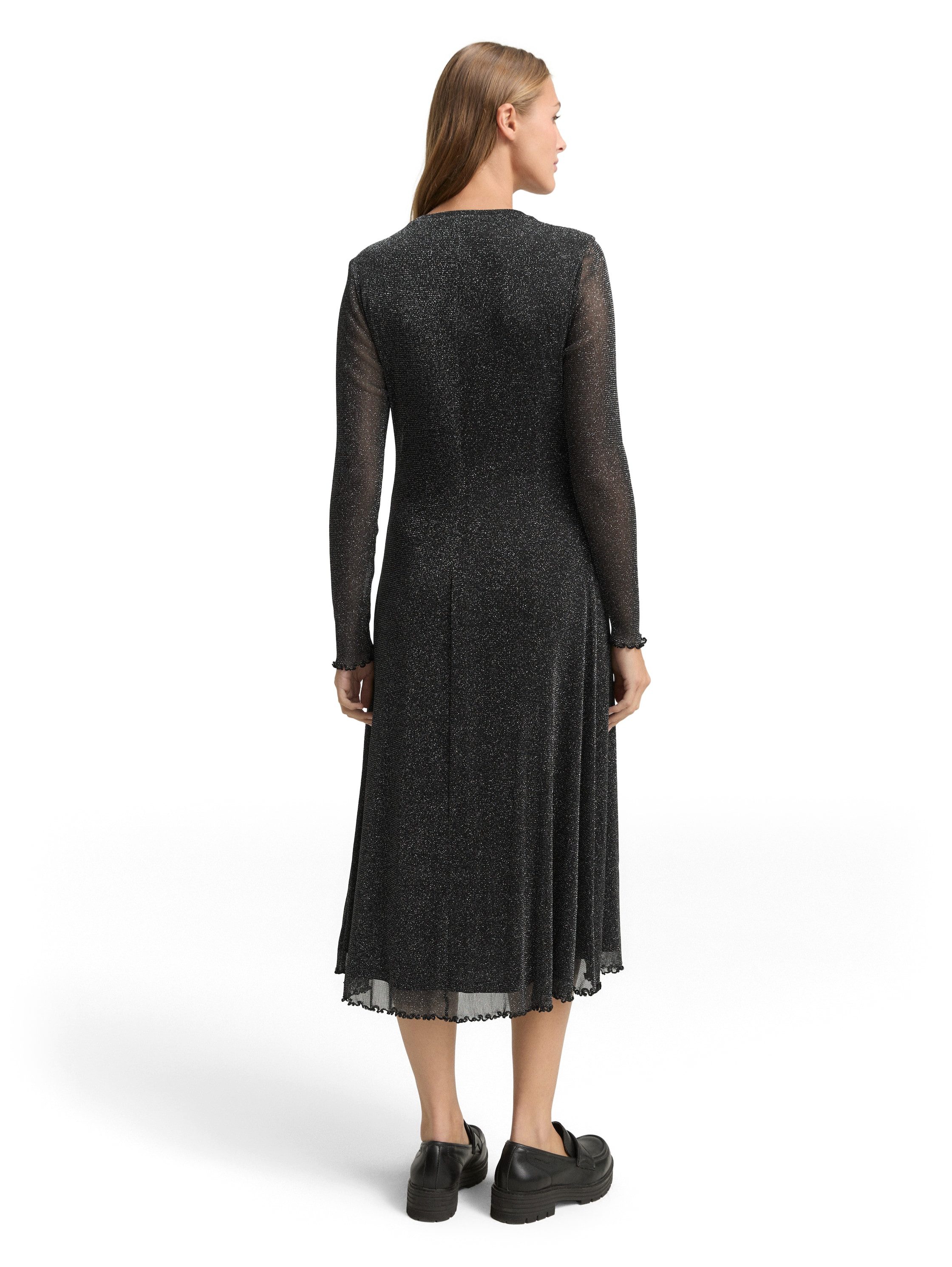 TOM TAILOR Denim Midikleid mit Glitzer-Effekt günstig online kaufen