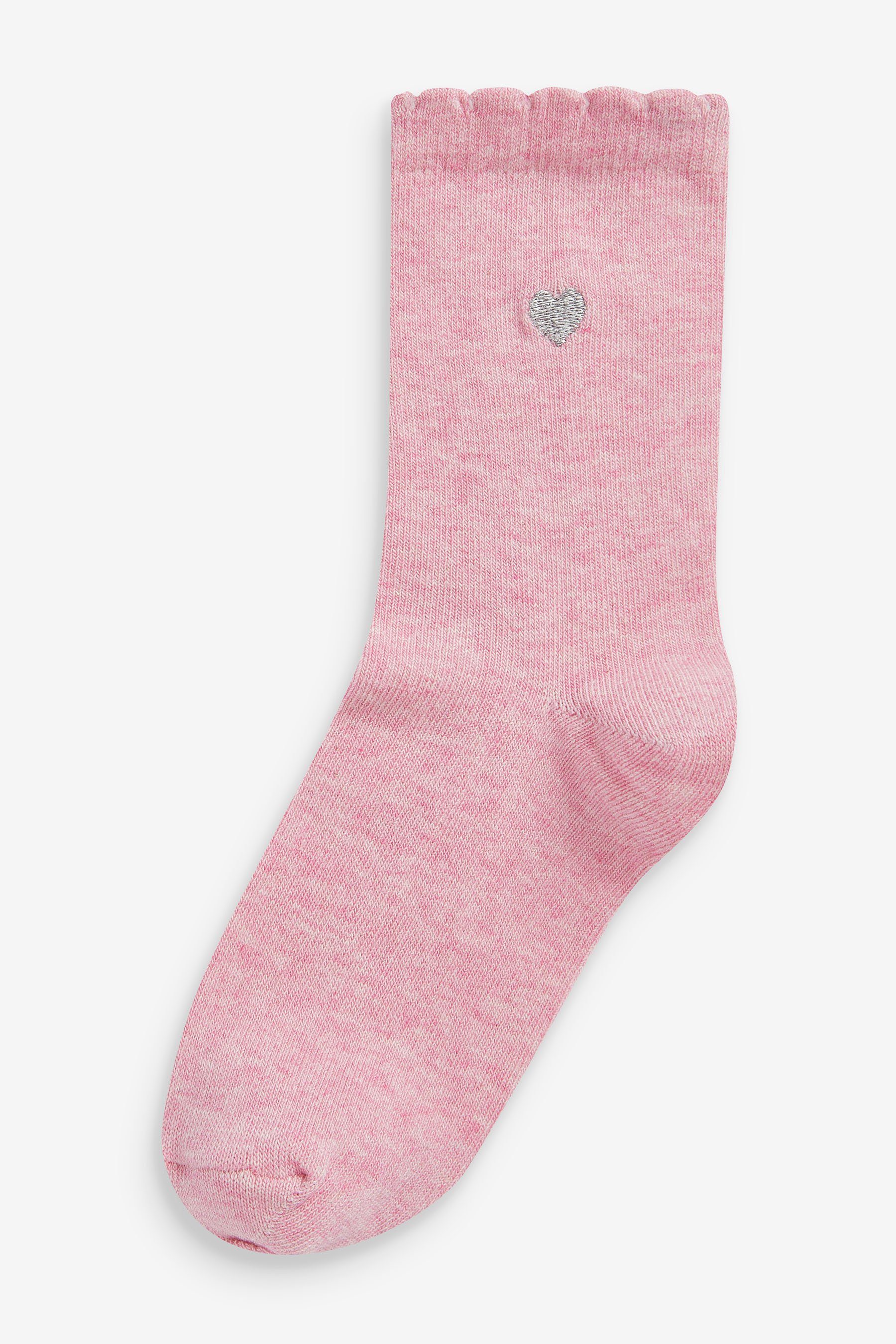 7er-Pack (7-Paar) Herzstickerei, mit Socken Next Socken Baumwolle und
