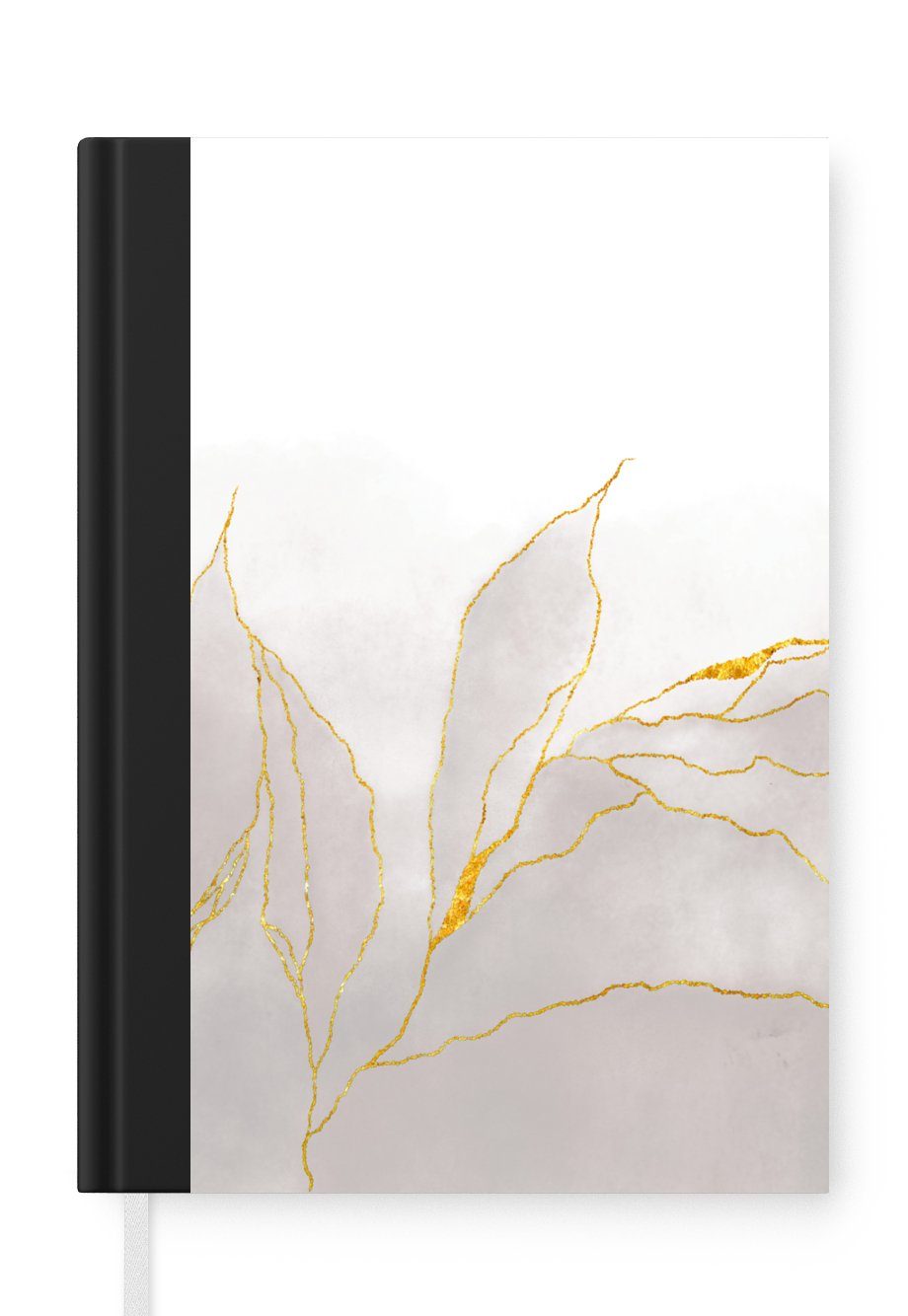 Grau Gold Tagebuch, - Haushaltsbuch Marmoroptik - Merkzettel, 98 - Journal, Notizbuch Chic A5, MuchoWow Notizheft, Seiten, Marmor, -