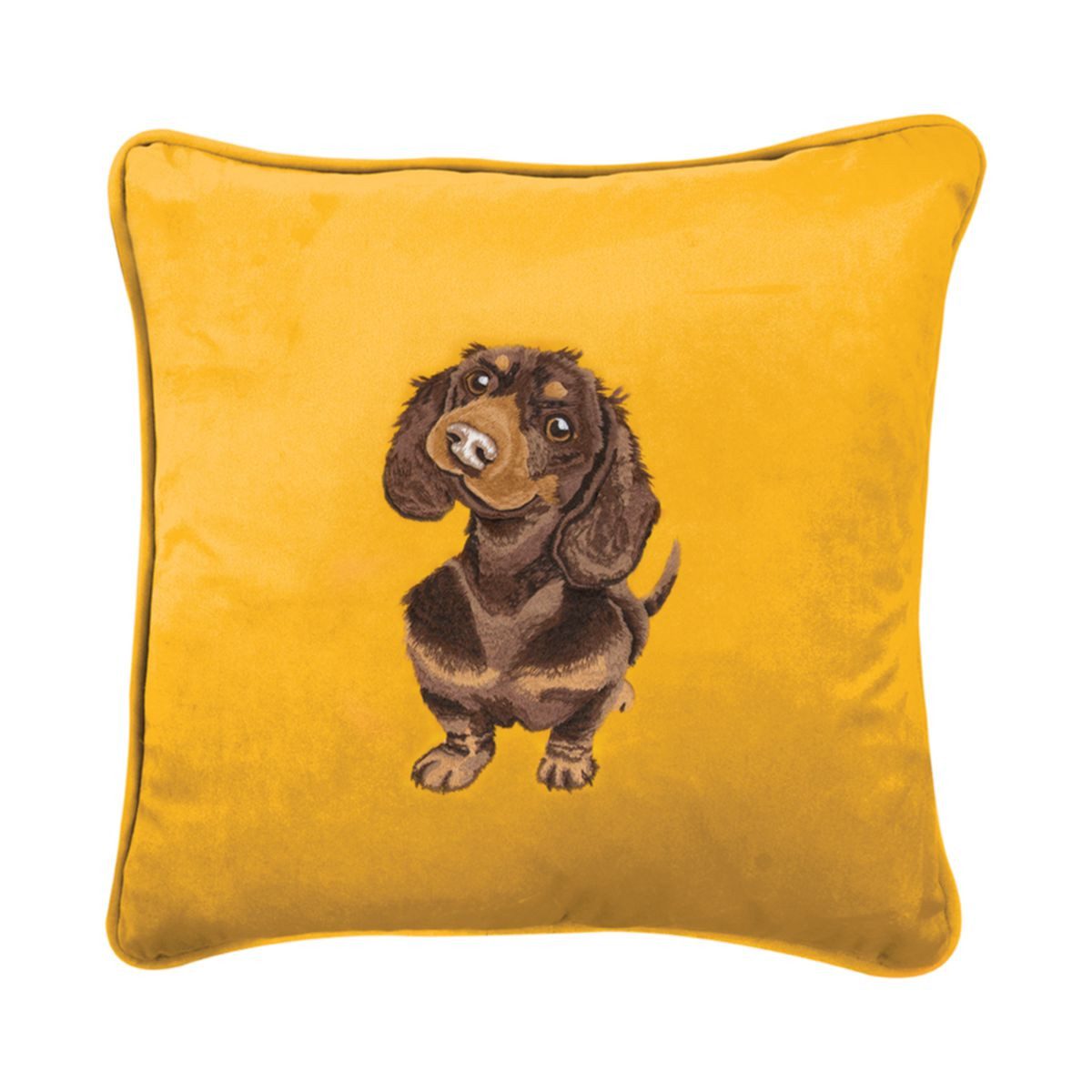 Wrendale Dekokissen Wrendale Designs besticktes Kissen Dackel Little Sausage