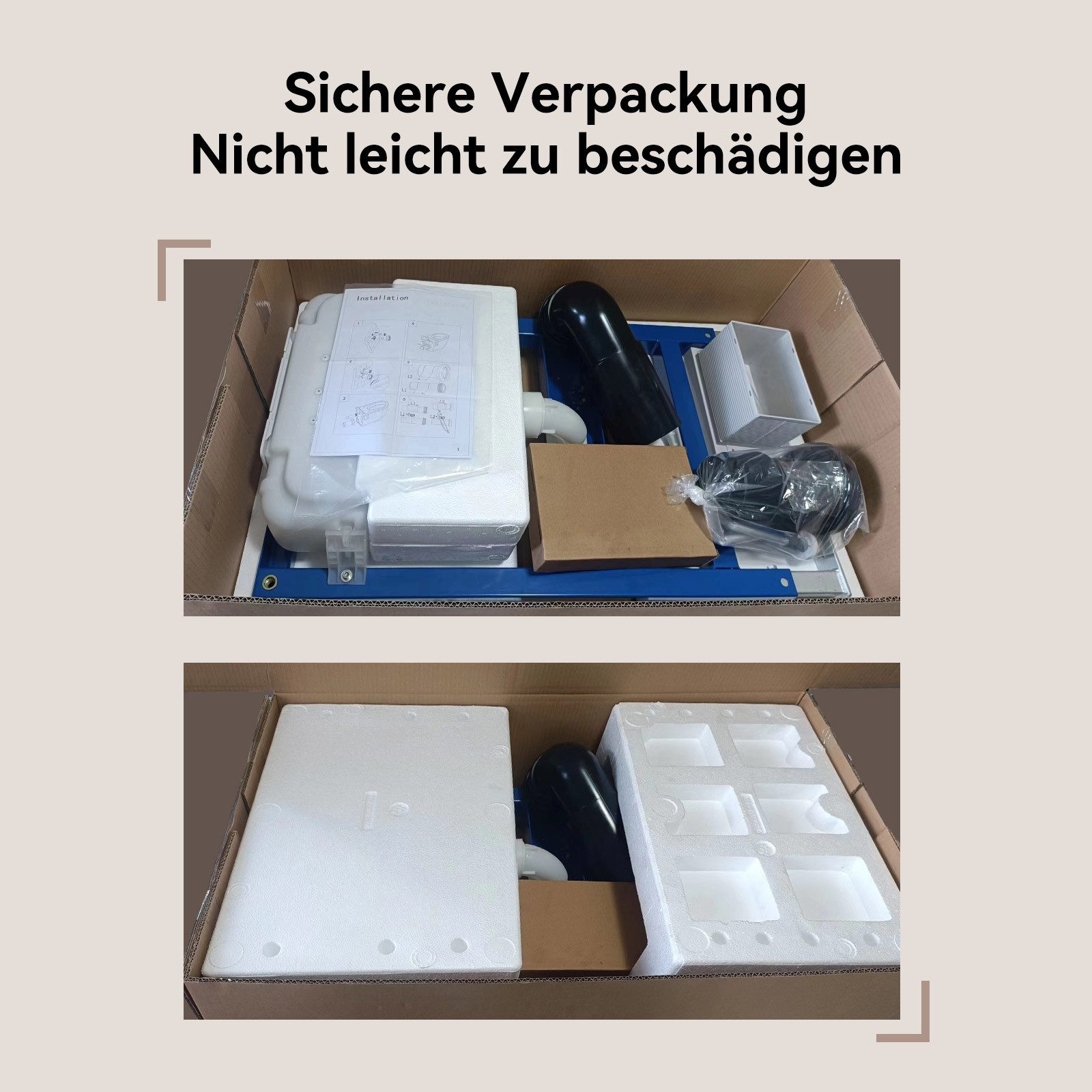 HOROW Vorwandelement WC Unterputz Wand-WC Spülkasten mit betätigungsplatte BH 82cm, Vorwandelement WC, Element für Wand-WC, - 50×12×82 cm – Bild 5 von 5
