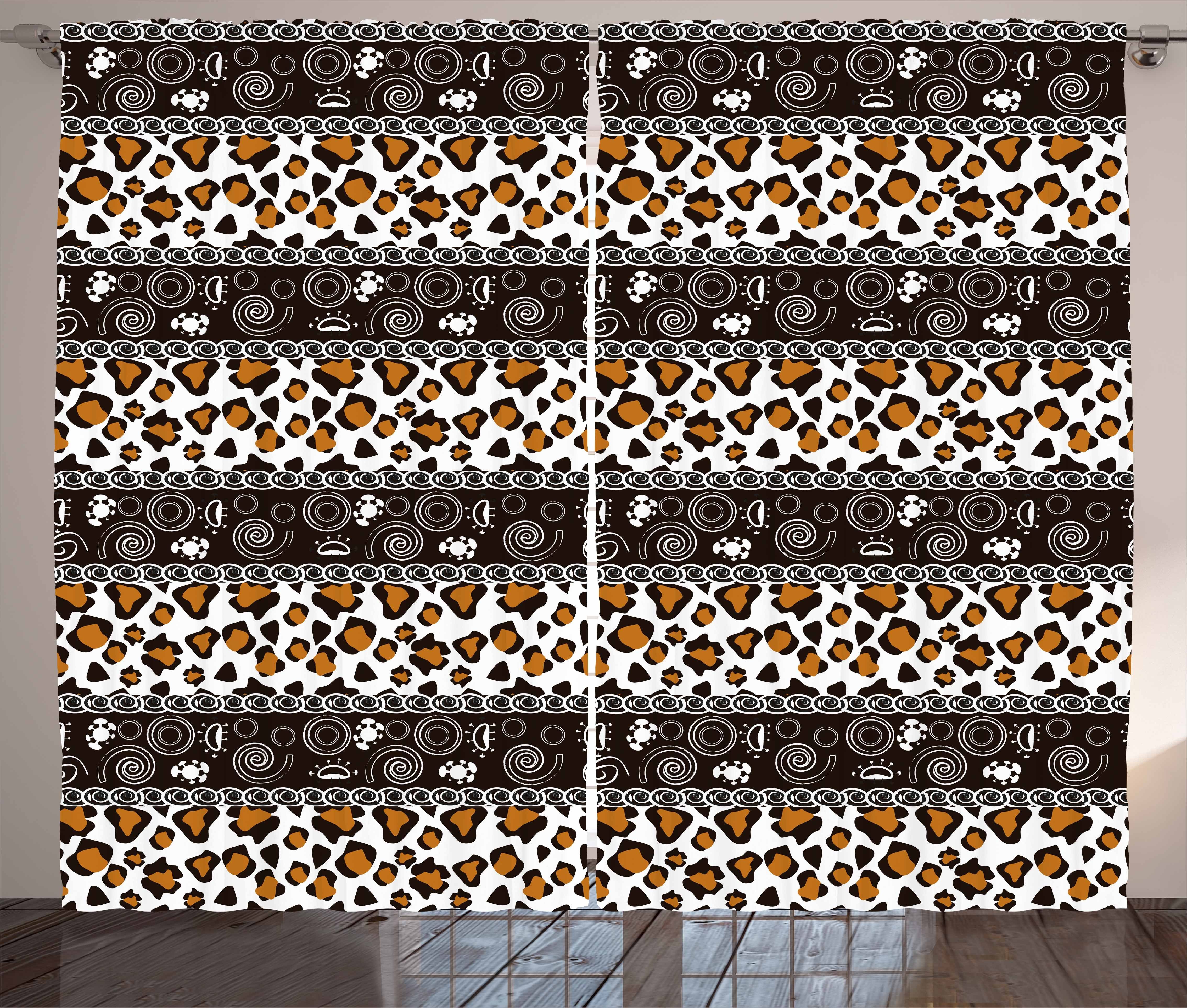 Kräuselband und Sambia Gepard-Muster Abakuhaus, Schlaufen Vorhang Schlafzimmer Haken, mit Gardine