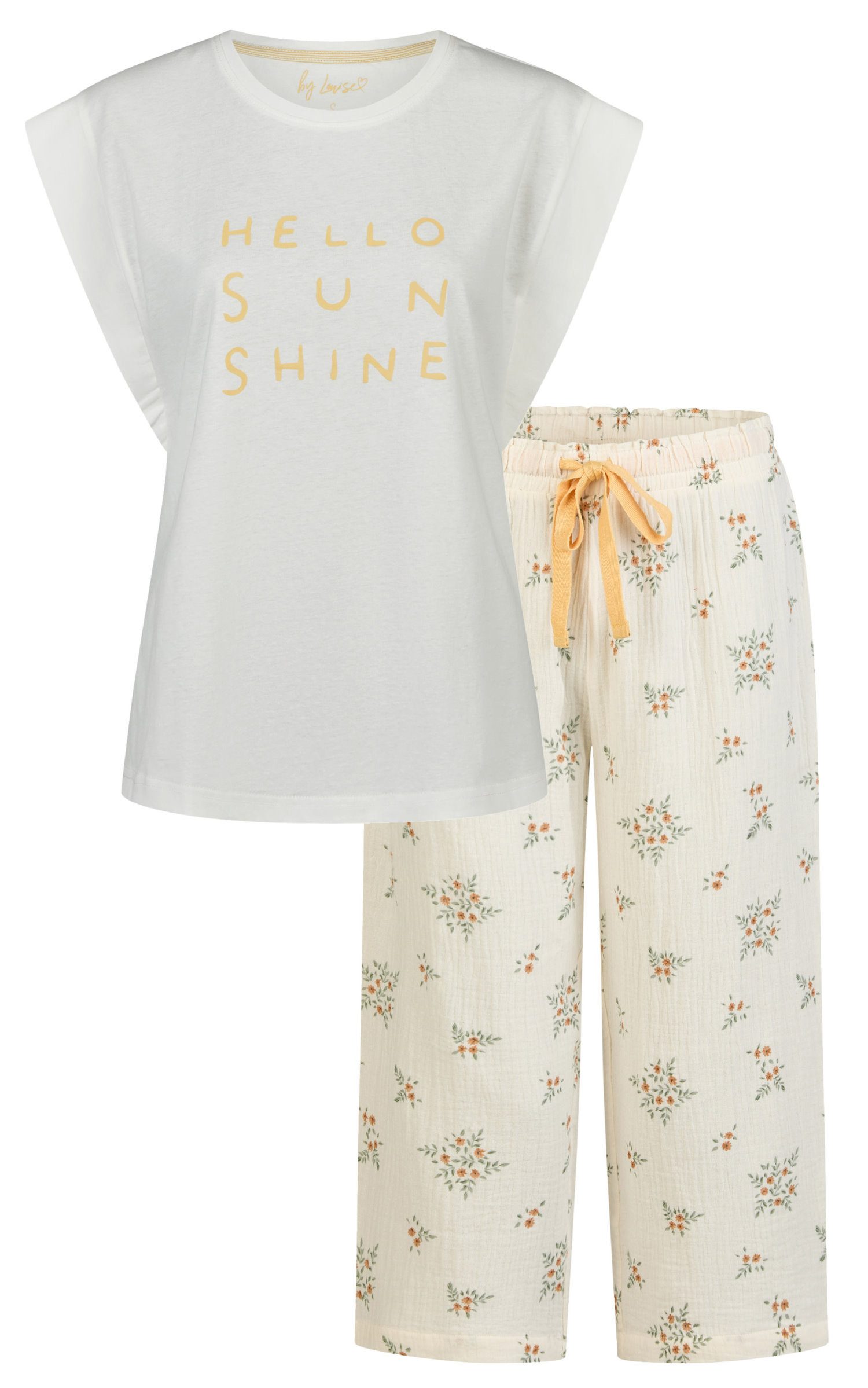 By Louise Capri-Pyjama Damen Schlafanzug modisch (2 tlg) Modisches Design