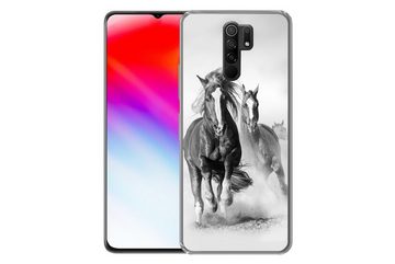 MuchoWow Handyhülle Pferde - Tiere - Illustration, Phone Case, Handyhülle Xiaomi Redmi 9, Silikon, Schutzhülle