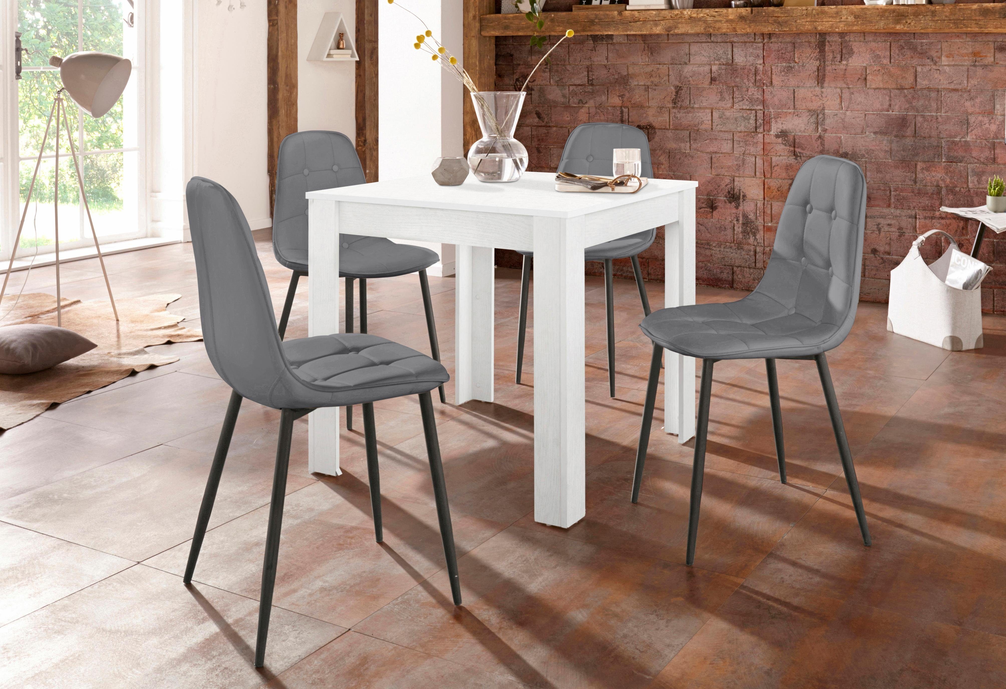 INOSIGN Essgruppe, (Set, 5-tlg), mit Esstisch 80 cm breit