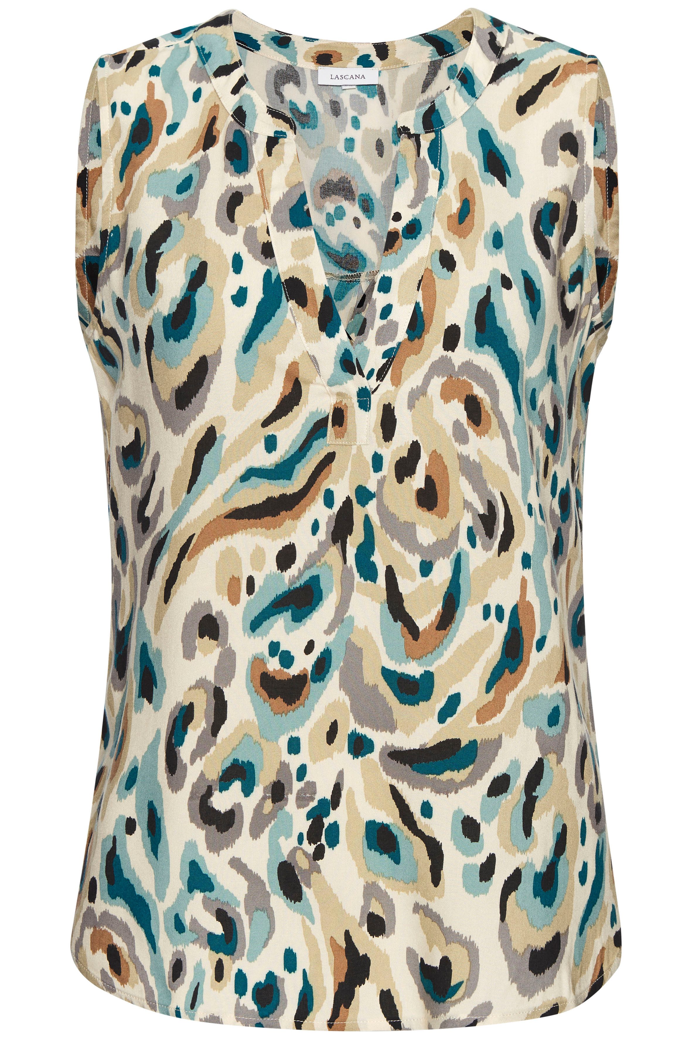 LASCANA Blusentop mit Alloverprint und V-Ausschnitt, Blusenshirt, casual günstig online kaufen