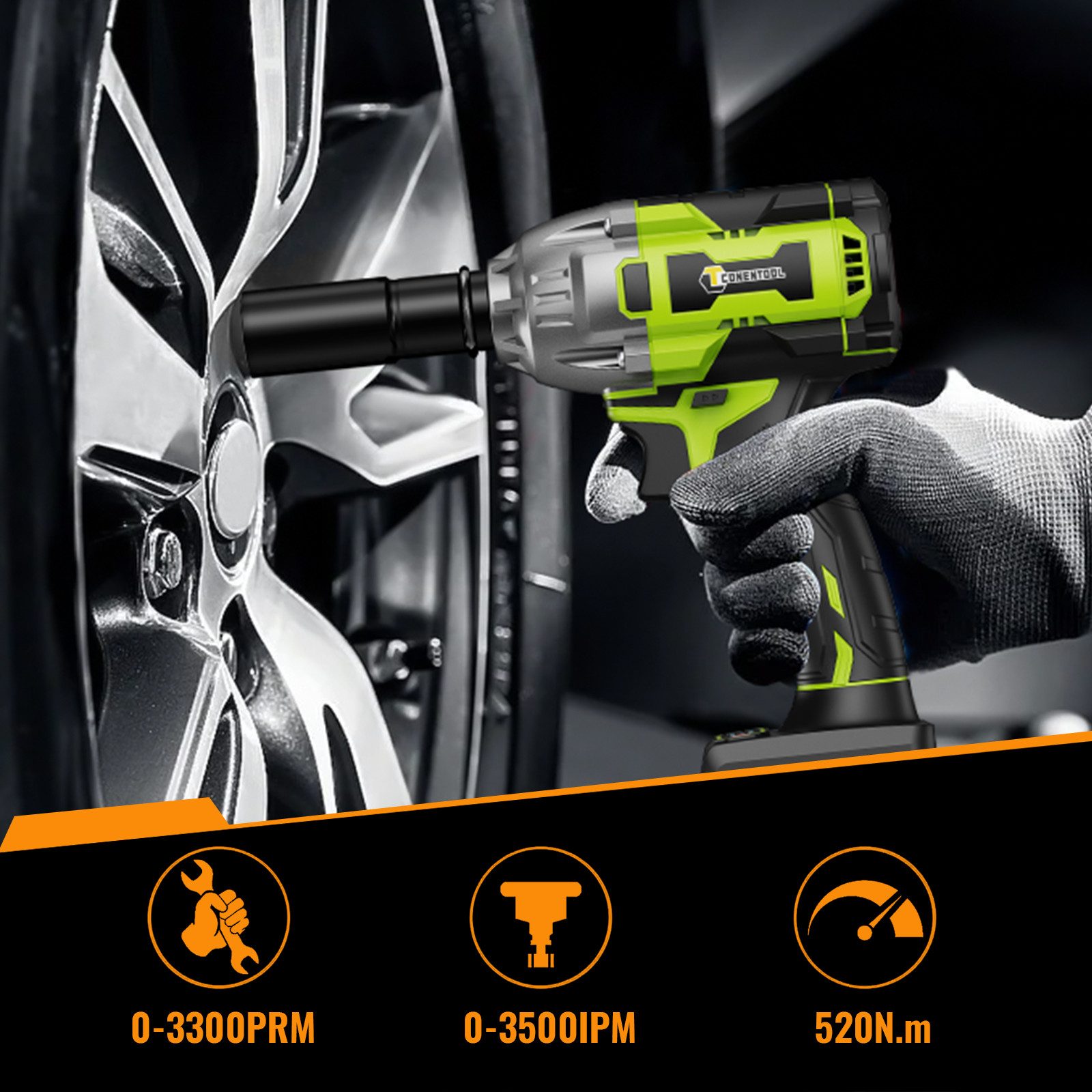 CONENTOOL Akku-Schlagschrauber 520Nm Akku Schlagschrauber 21V 4000mAh, 3300 günstig online kaufen