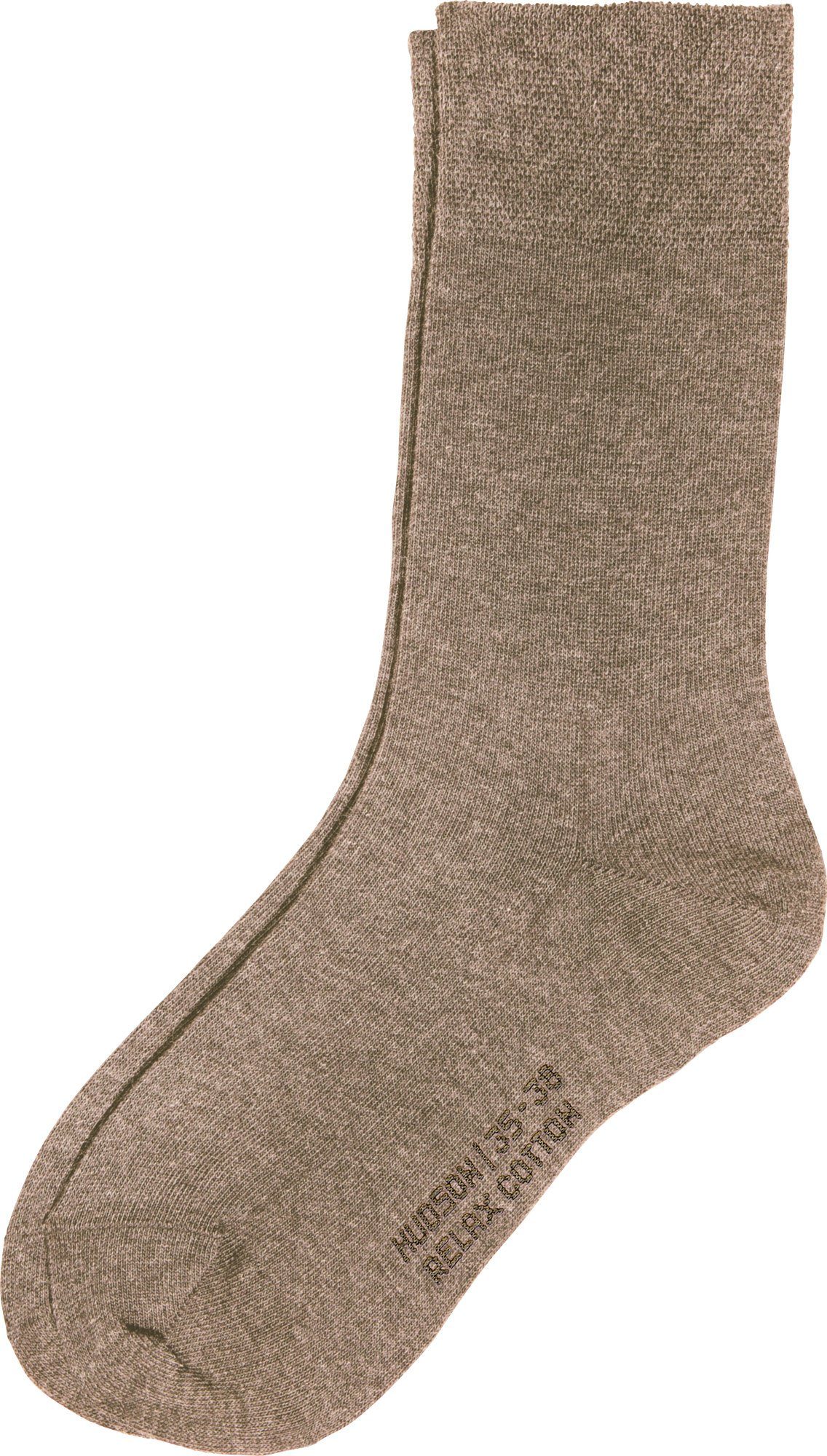 Hudson Softbund Socken 1 meliert mit taupe Damen-Socken Uni Paar