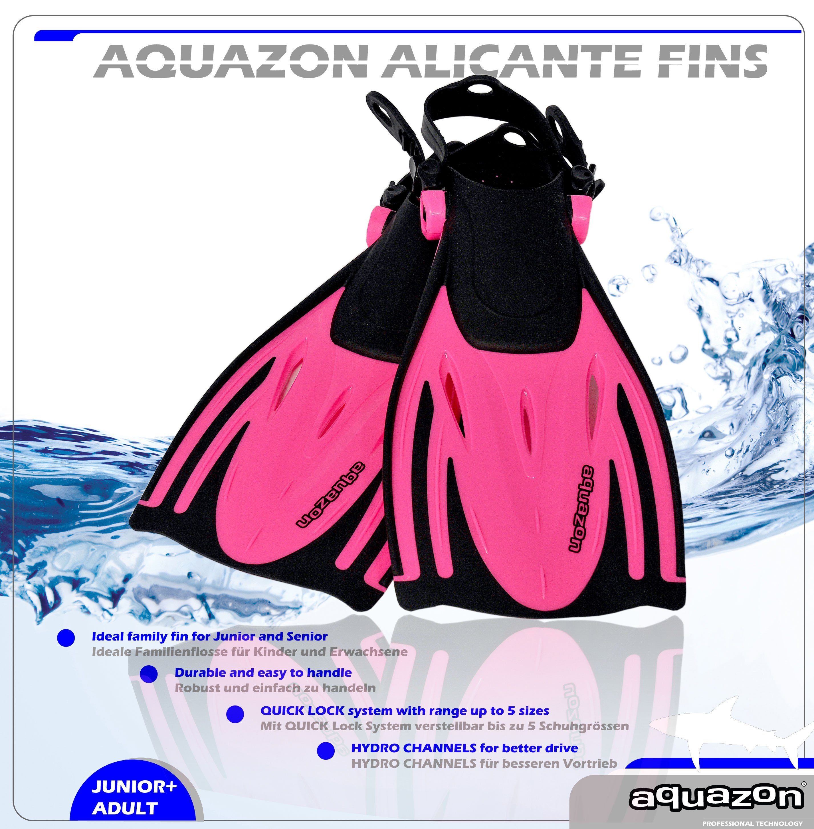 Taucherflossen Schnorchelflossen, ALICANTE Schwimmflossen, AQUAZON Flosse pink